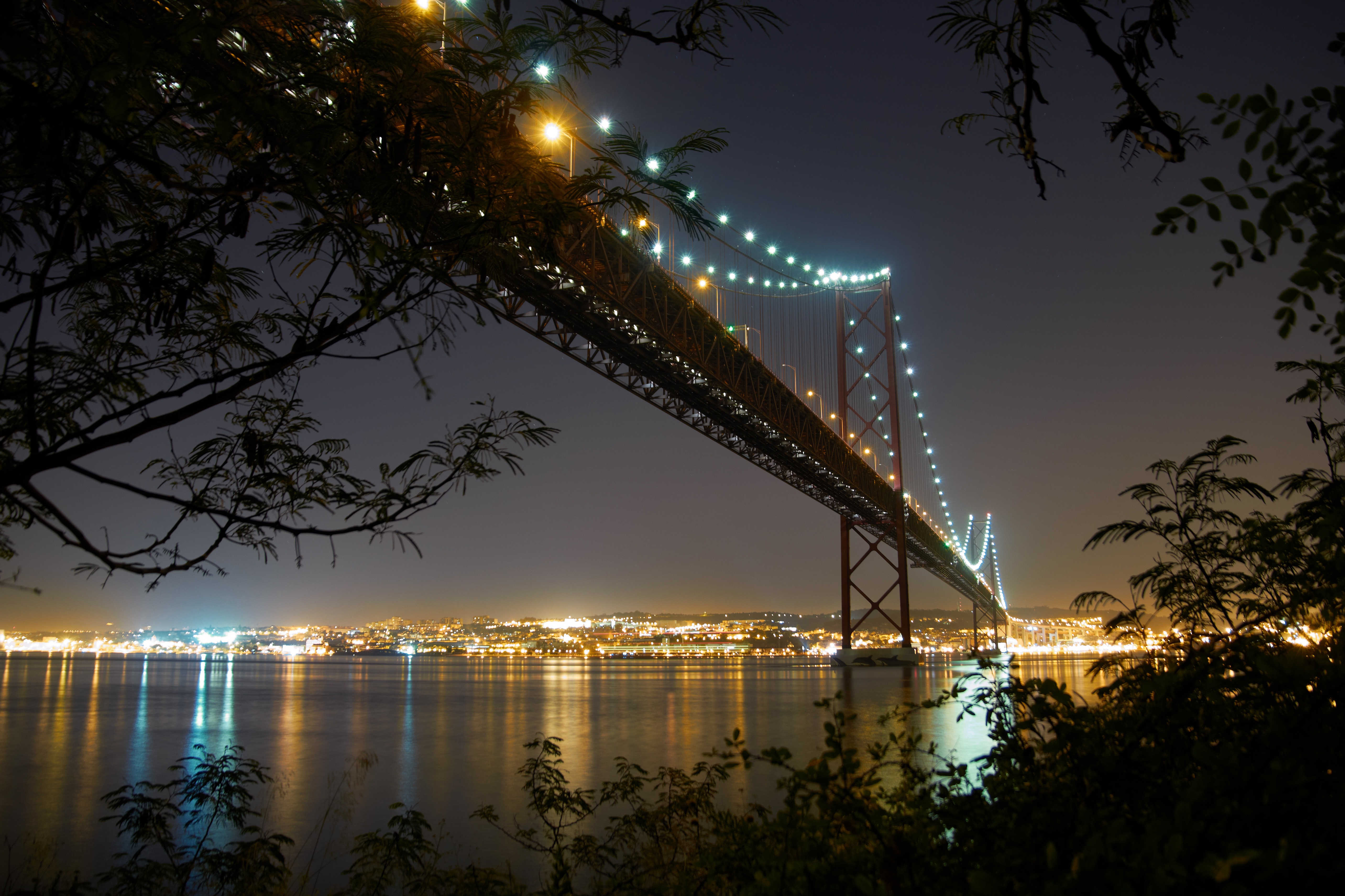 light, lighting equipment, connection, lisbon, reflection, tejo, tree, europe, nature, outdoors, water, plant, sky, lisboa, steel, architecture, 5K, tourism, HD Wallpaper