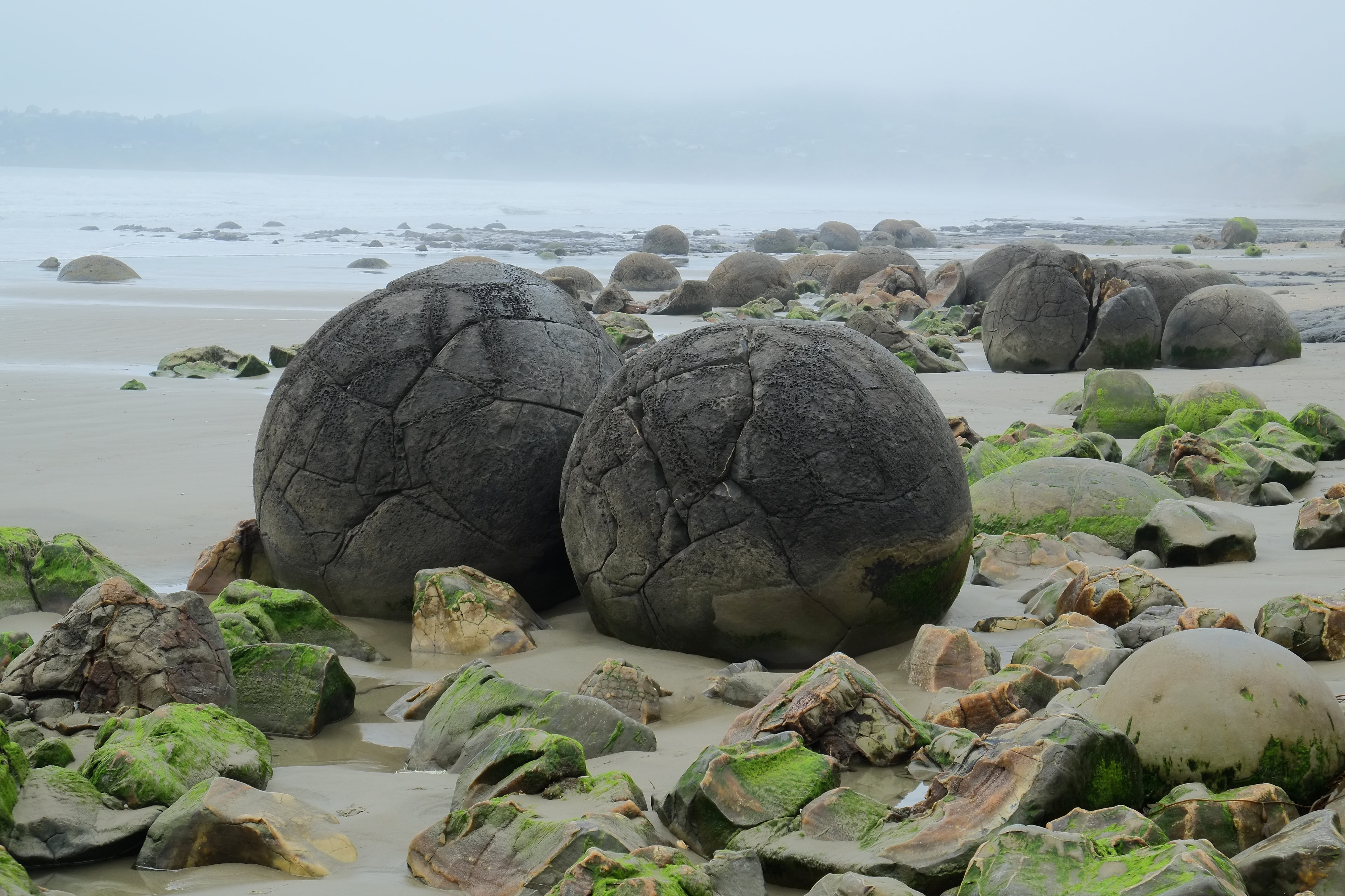 scenics - nature, sky, coast, non-urban scene, beauty in nature, ocean, no people, two, stone, round, sea, 4K, nature, gray, seascape, daytime, rocks, HD Wallpaper