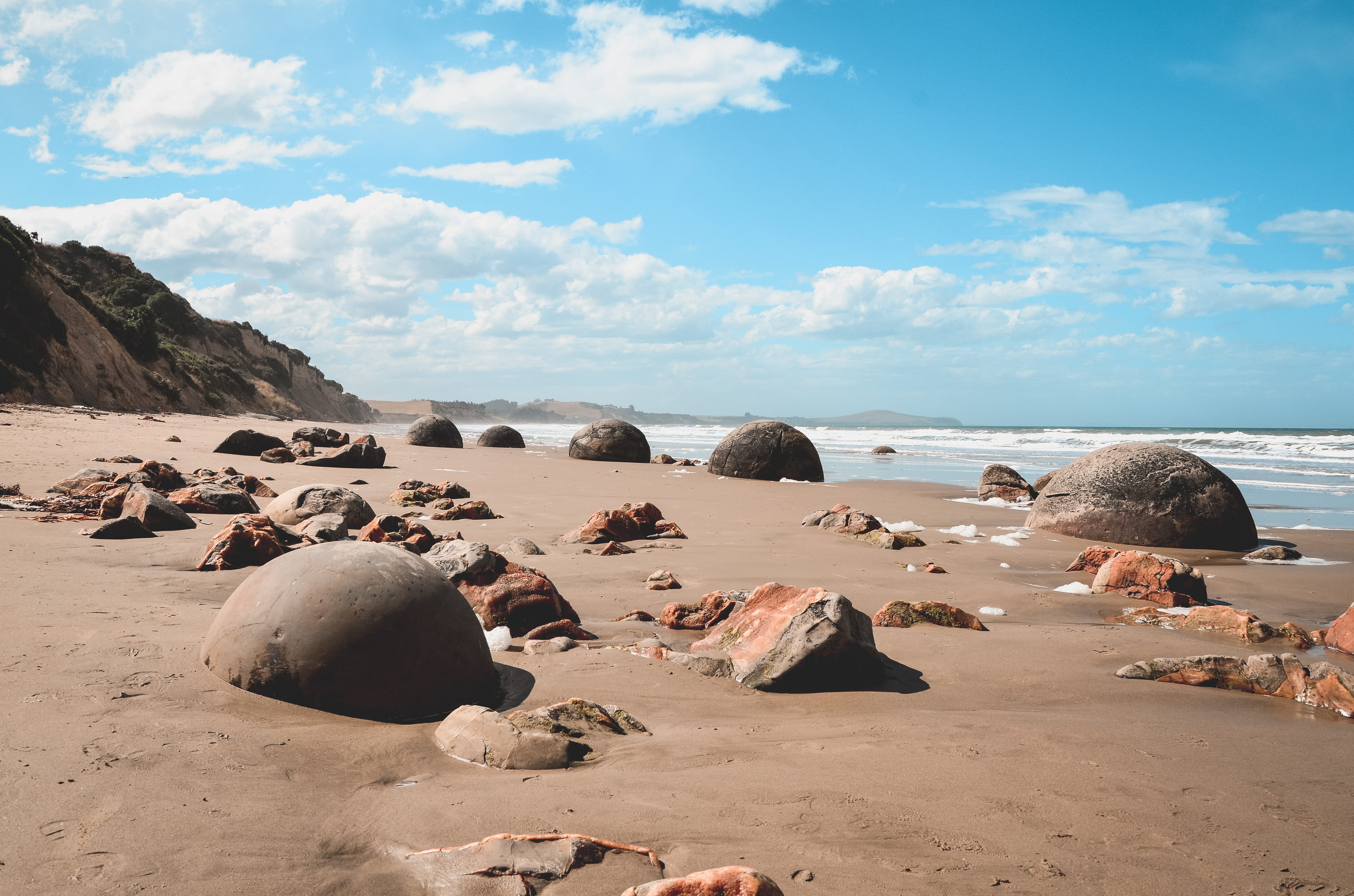 cloud - sky, soil, sunlight, non-urban scene, sand, outdoors, rock formation, promontory, hampden, sky, beauty in nature, scenery, daytime, scenics - nature, HD Wallpaper