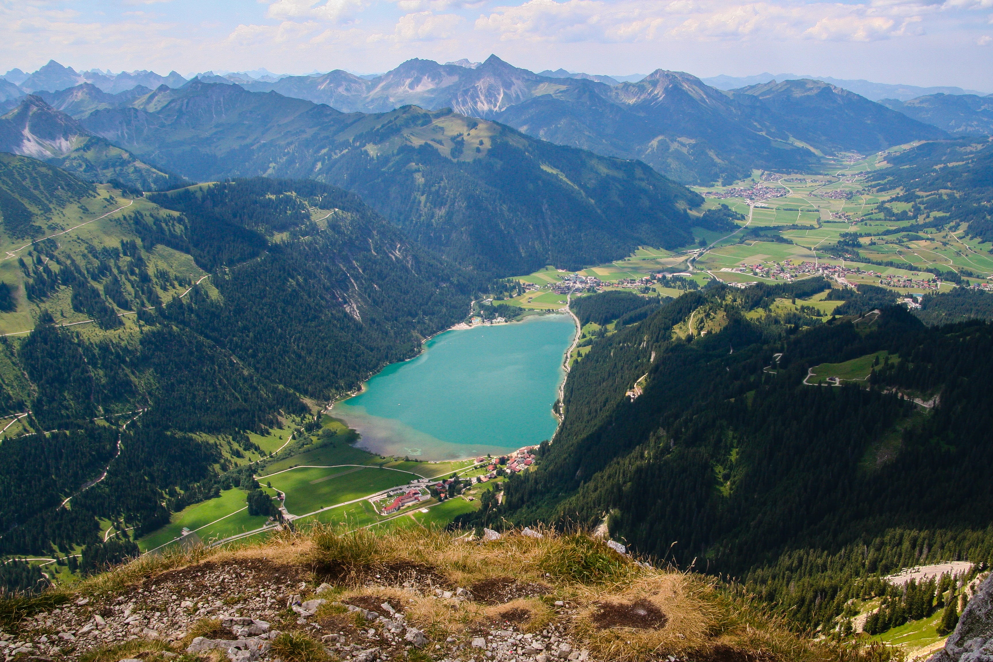 green color, hiking, day, 2K, environment, alpine, beauty in nature, plant, tree, nature, haldensee, tranquility, tranquil scene, remote, idyllic, land, HD Wallpaper