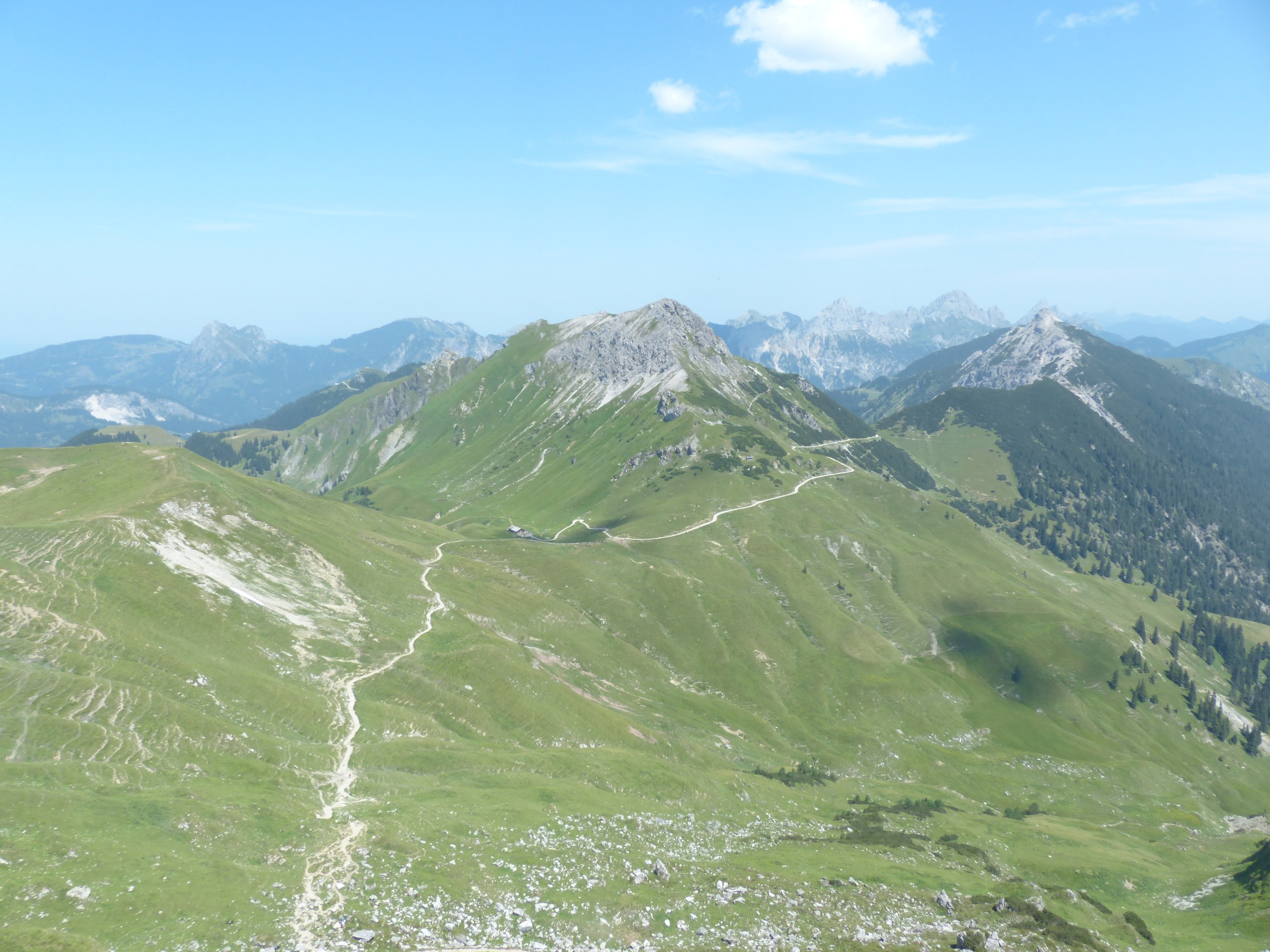 gimpel, tannheim group, mountain range, no people, mountain hike, mountain meadows, aggenstein, sunlight, day, flower meadows, scenics - nature, water, HD Wallpaper