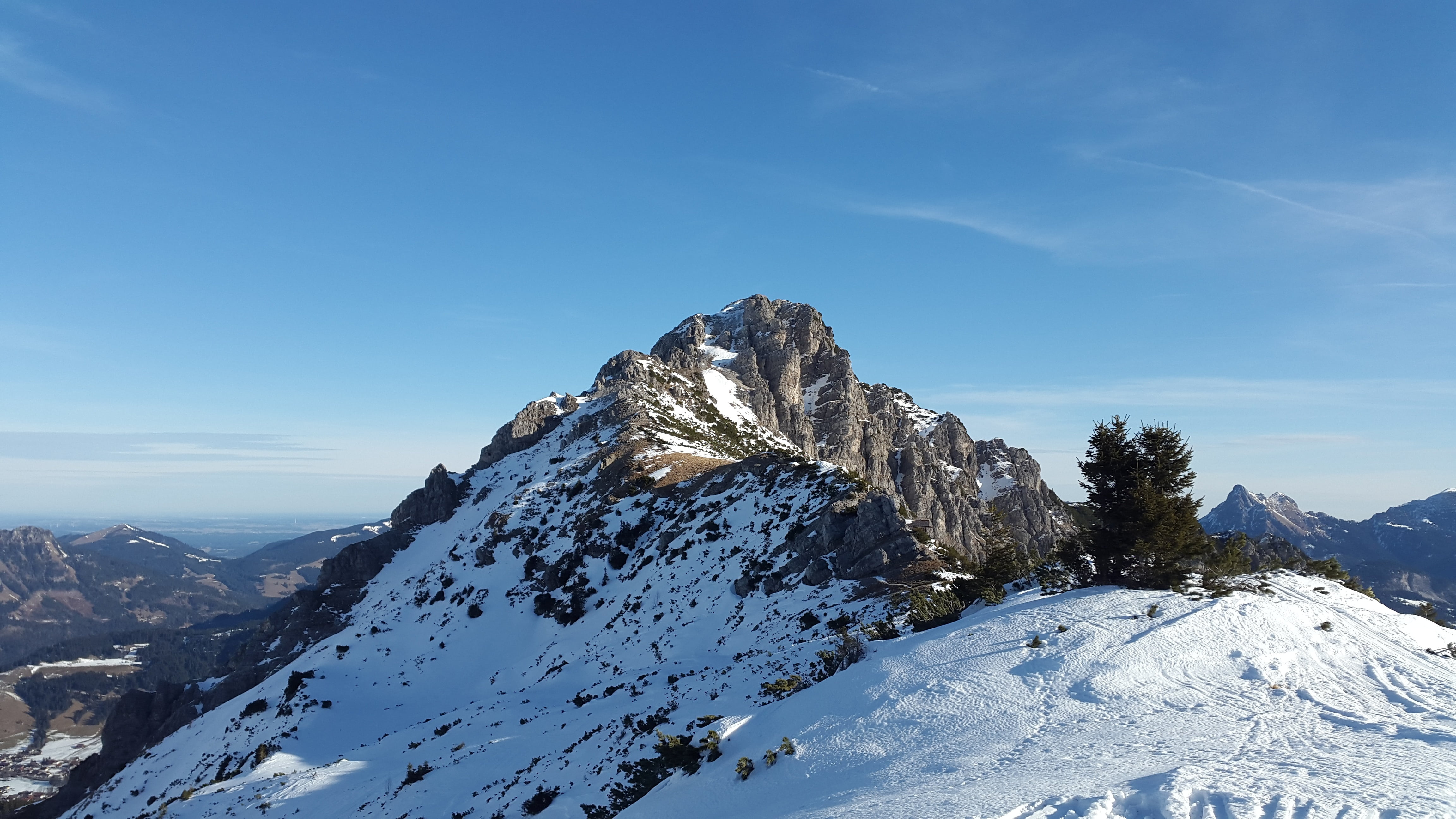 rock - object, beauty in nature, tannheimer mountains, rohnenspitze, sky, no people, alpine, cloud - sky, nature, winter, solid, day, photography, environment, HD Wallpaper