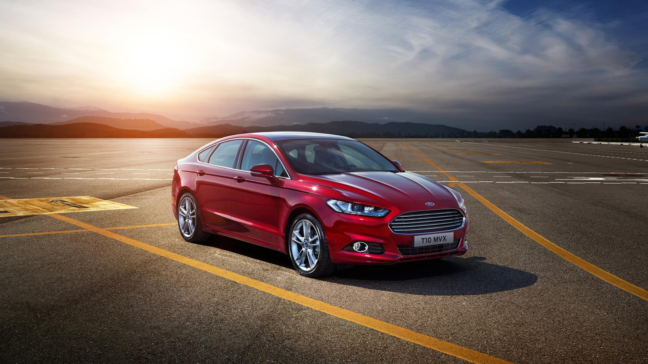 sedan, 2K, fiesta, cars, 2015, red, mondeo, ford, HD Wallpaper