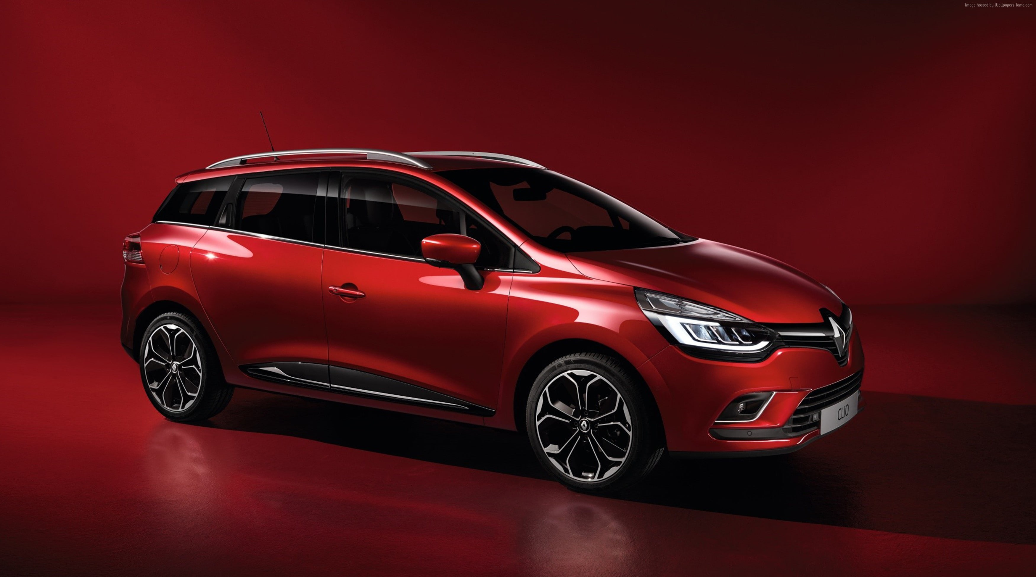 red, Renault Clio, hatchback, 2K, HD Wallpaper