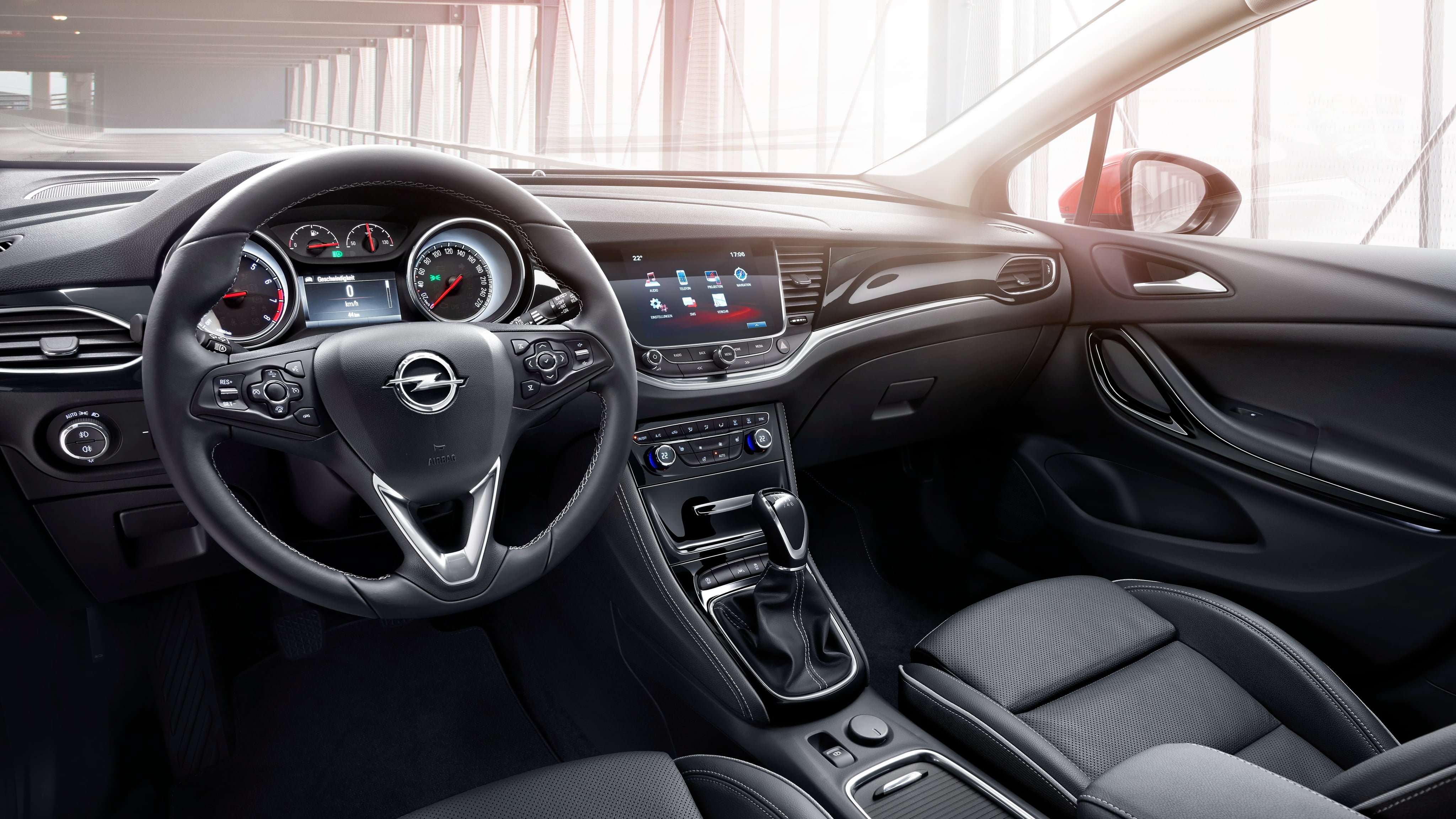 Opel, window, glass - material, transportation, new, inside Of, car interior, modern, speed, salon, black, motor vehicle, leather, control Panel, indoors, HD Wallpaper