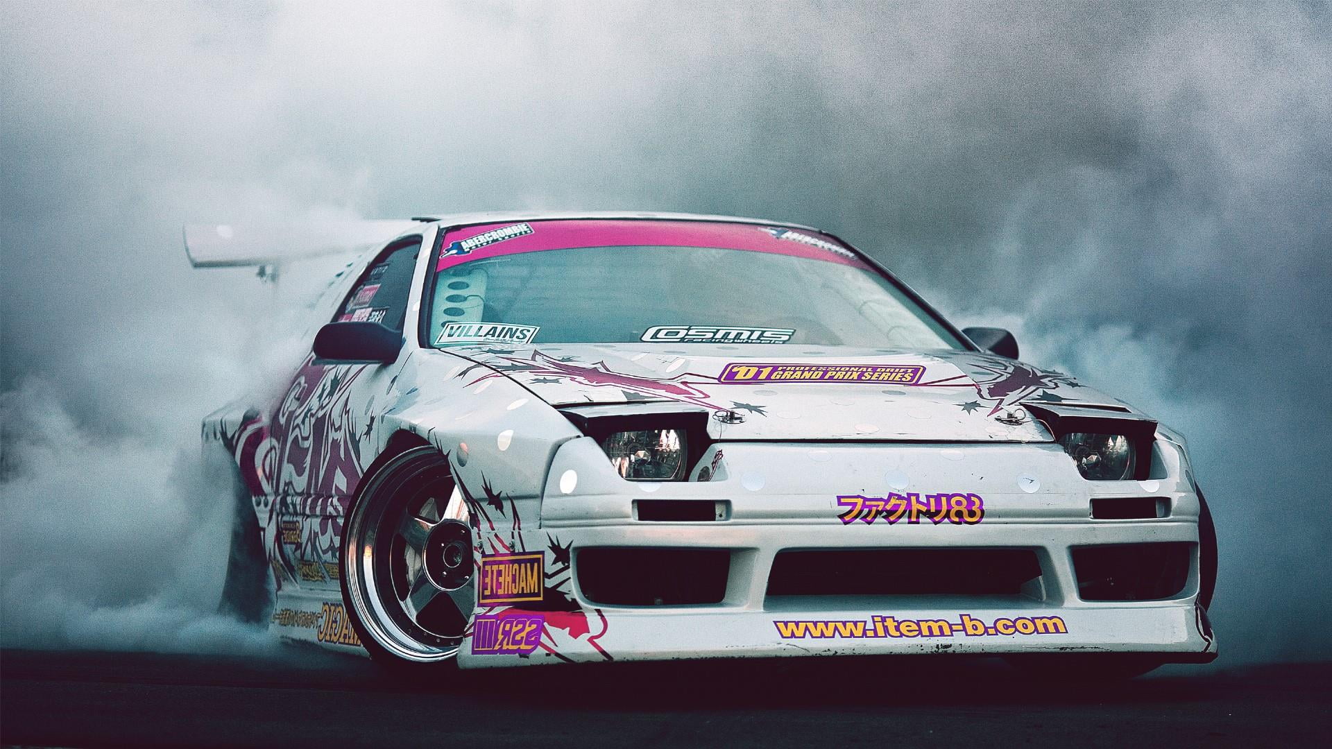 smoke - physical structure, car, land vehicle, day, automotive design, outdoors, performance car, race car, red, nature, auto racing, motor vehicle, blurred motion, HD Wallpaper