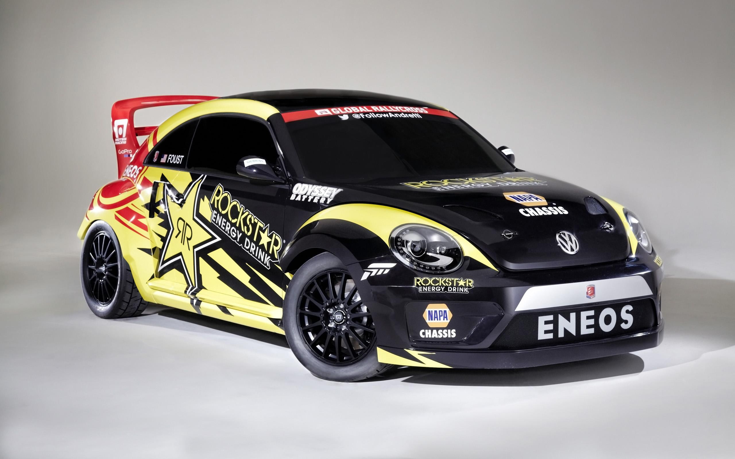 racing, rallycross, black, beetle, volkswagen, golf, car, yellow, grc, 2014, cars, 2K, HD Wallpaper