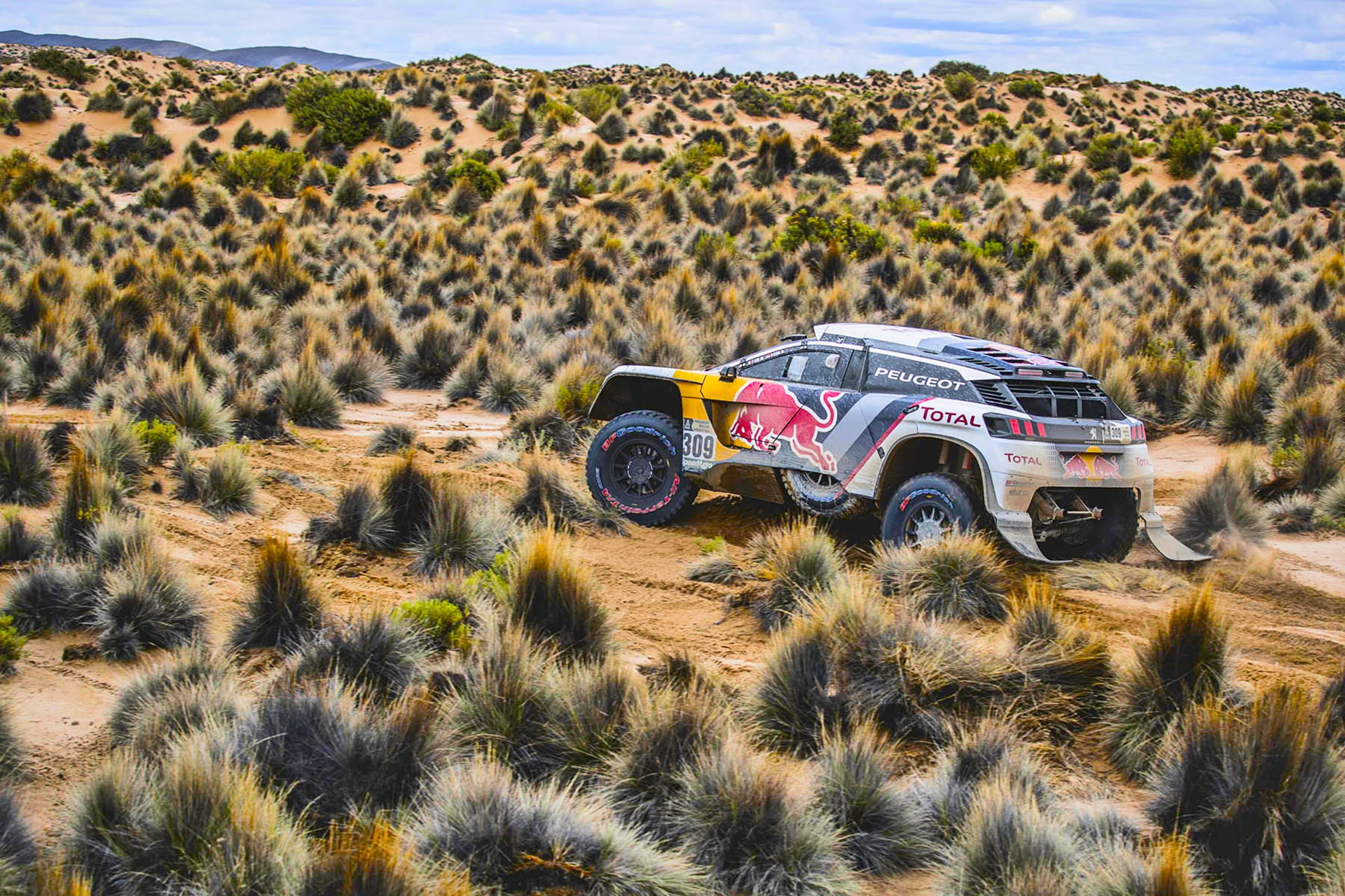 racing, vehicle, 1080P, car, Peugeot, desert, Rally, HD Wallpaper