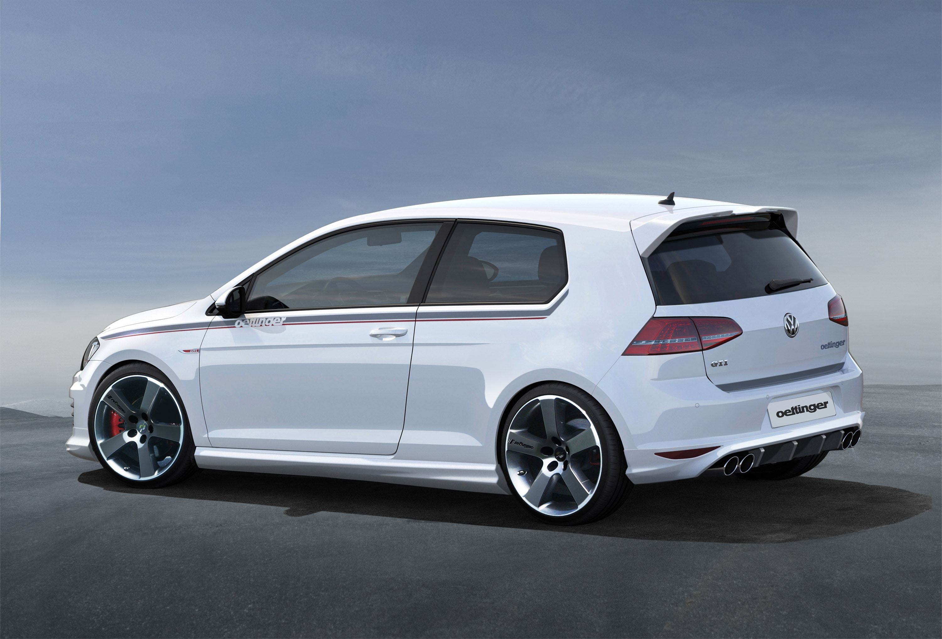 copy space, road, wheel, 2K, sky, stationary, wealth, day, red, outdoors, land vehicle, VW Golf 7 GTI, silver colored, car, city, luxury, Volkswagen Golf Mk7, HD Wallpaper