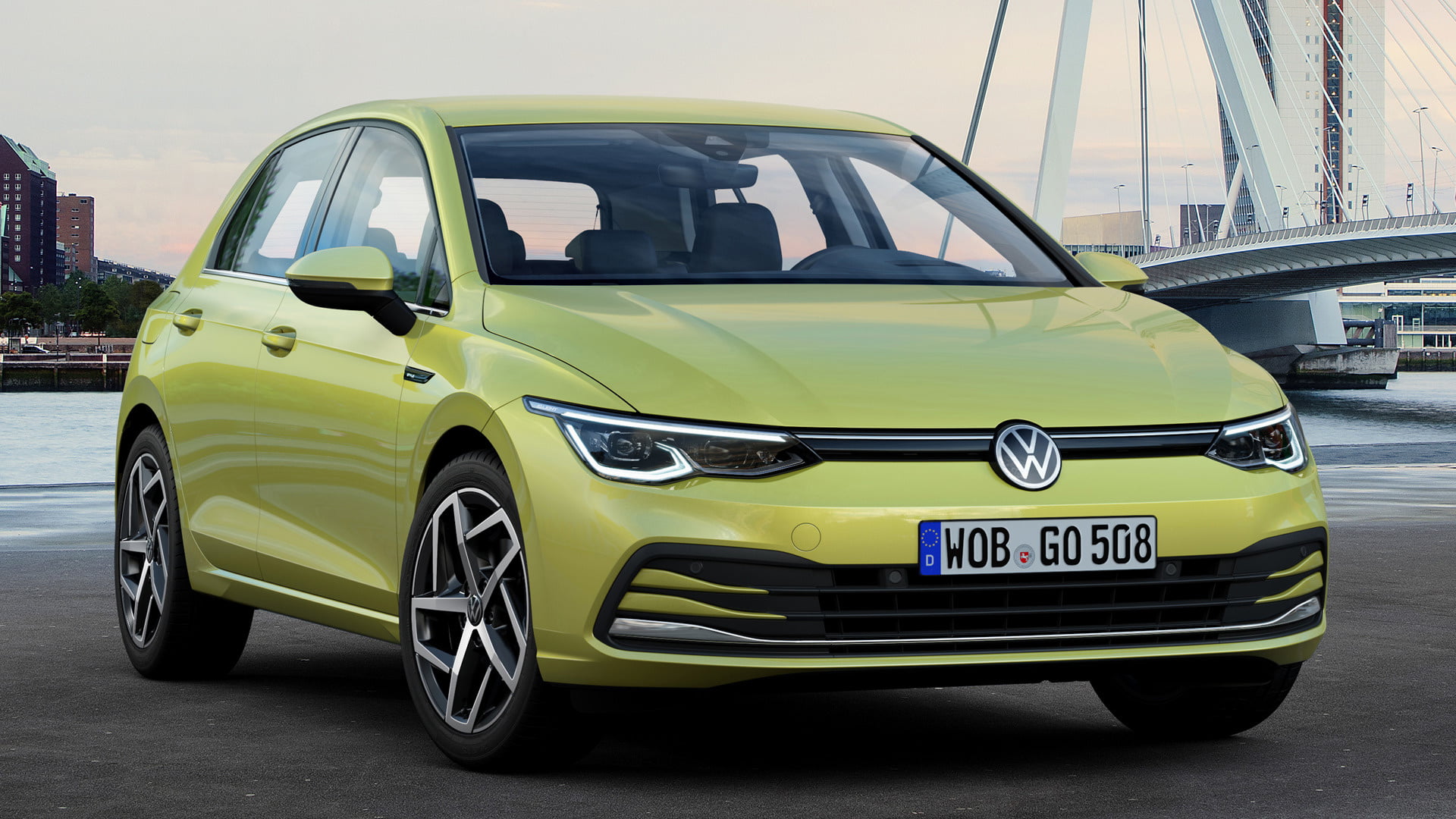 Yellow Car, Volkswagen Golf Mk7, Volkswagen, Compact Car, 1080P, Hatchback, Car, HD Wallpaper