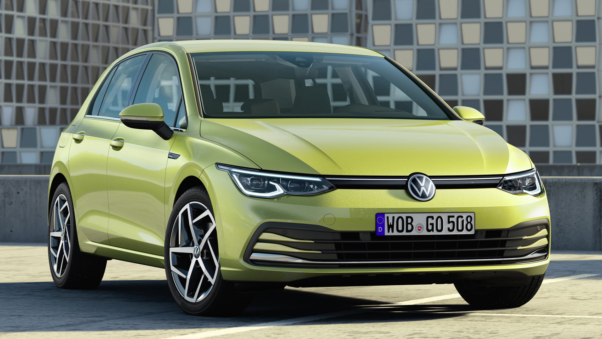 Compact Car, Volkswagen, 1080P, Car, Hatchback, Volkswagen Golf Mk7, Yellow Car, HD Wallpaper