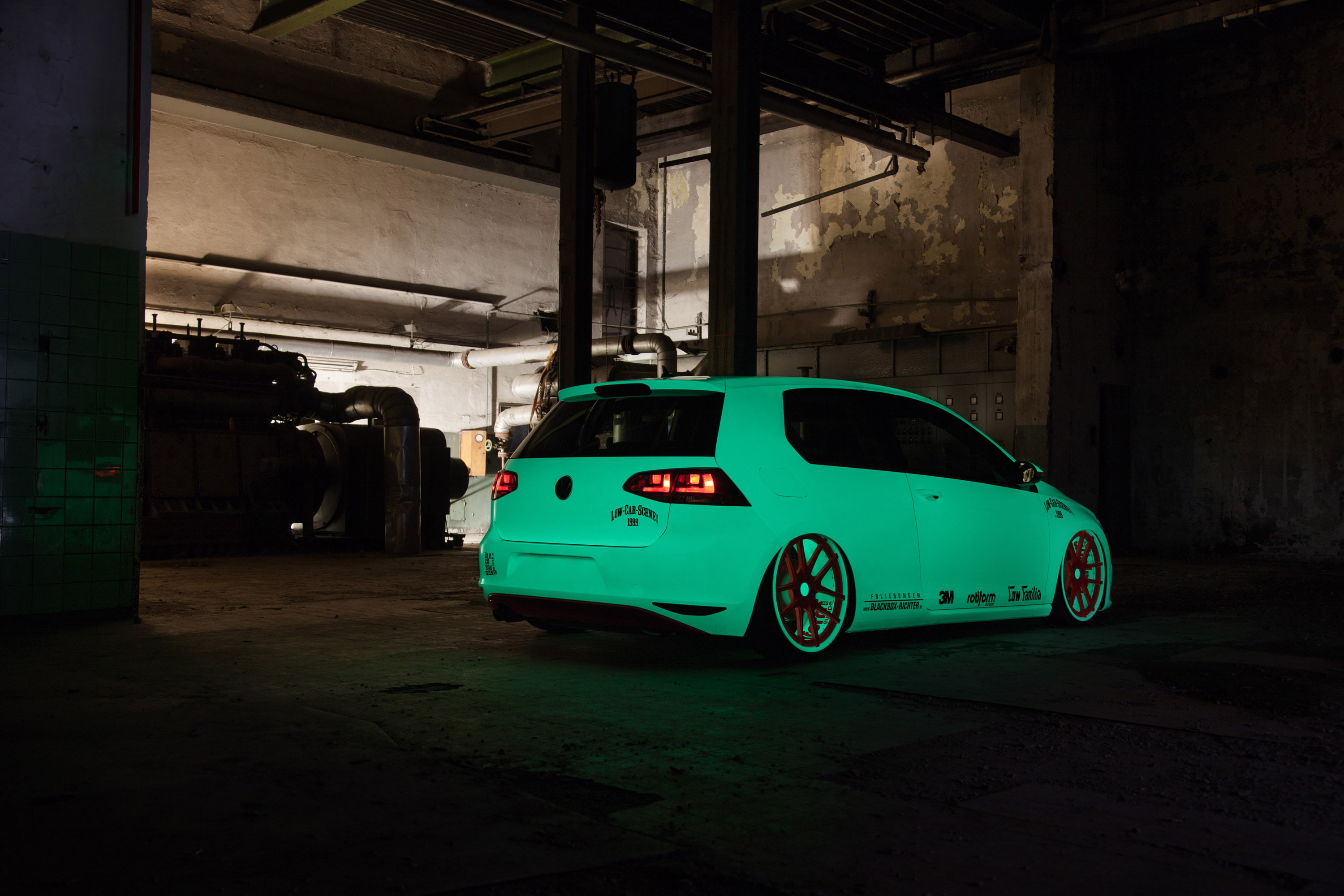 volkswagen, golf, vii, 2K, tuning, light tron, 2013, HD Wallpaper