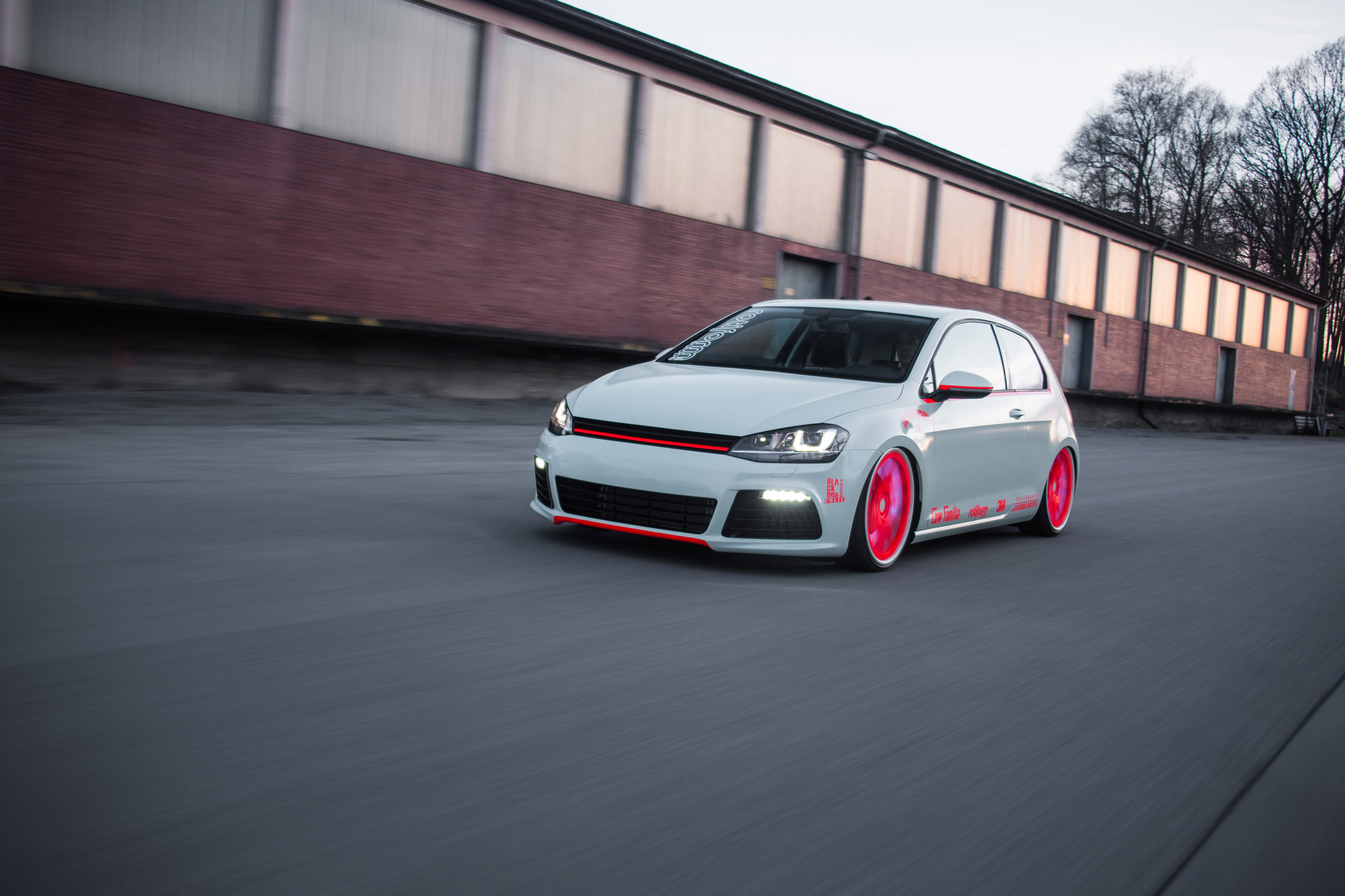 vii, 2K, tuning, volkswagen, 2013, light tron, golf, HD Wallpaper