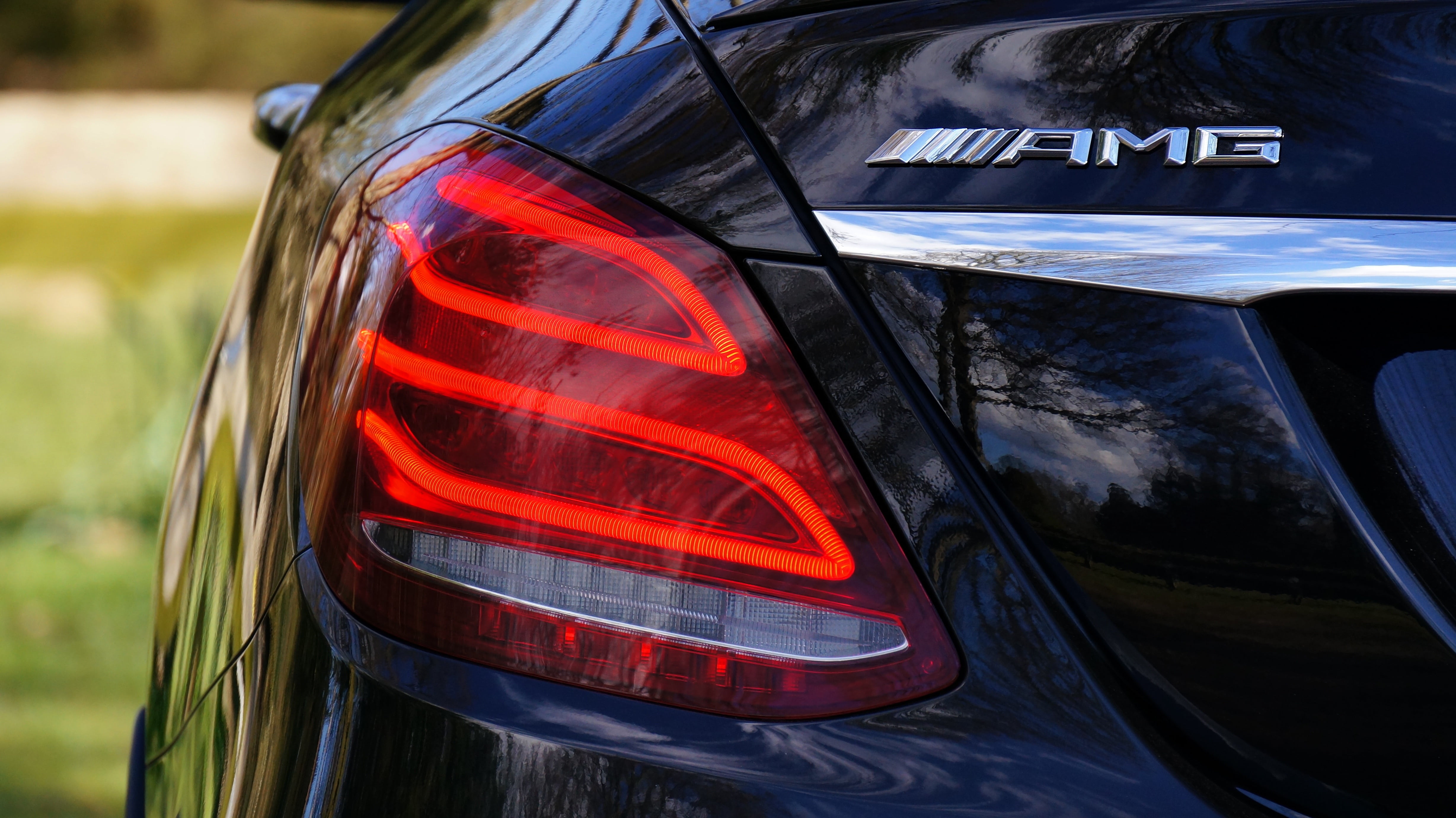 automobile, close-up, motor vehicle, style, automotive, red, communication, performance, focus on foreground, sign, speed, fast, luxury, day, mode of transportation, HD Wallpaper