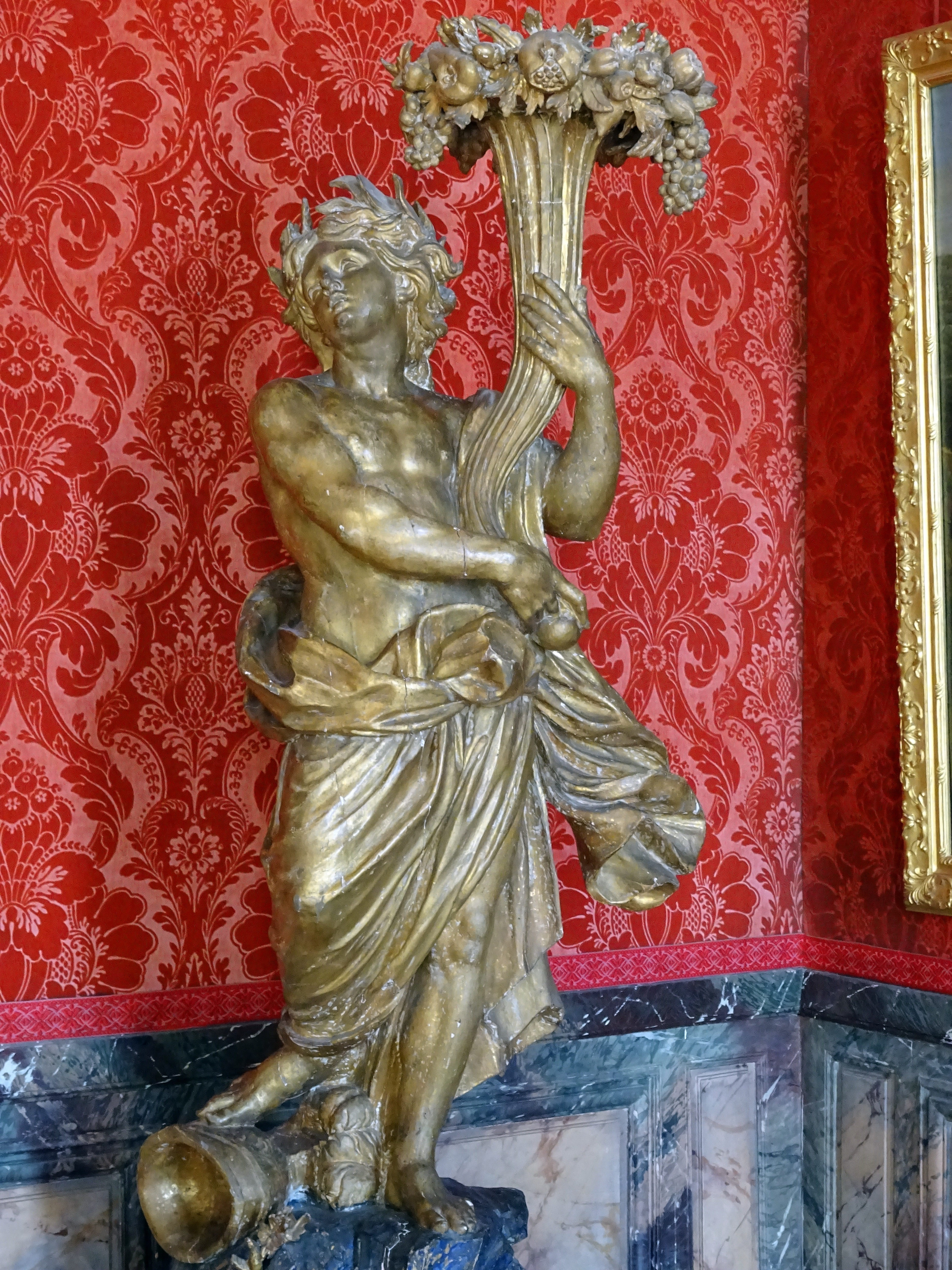cultures, creativity, paris, statue, spirituality, france, Palace, blue, Versailles, red, art and craft, gold colored, asia, marble, craft, architecture, Phone HD Wallpaper