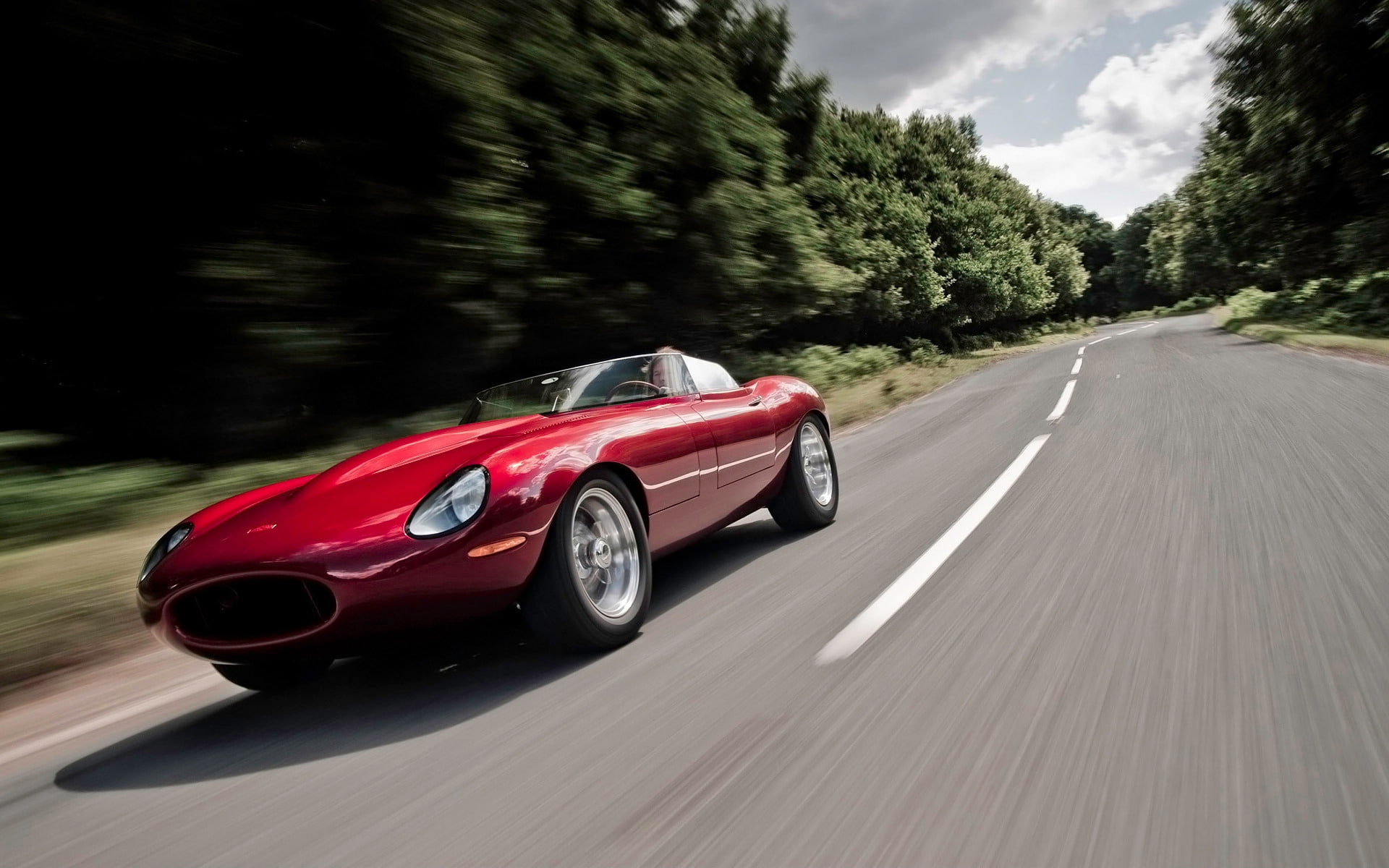 coupe, luxury, Jaguar E Type, 1080P, e, red, speed, jaguar, speedster, type, HD Wallpaper