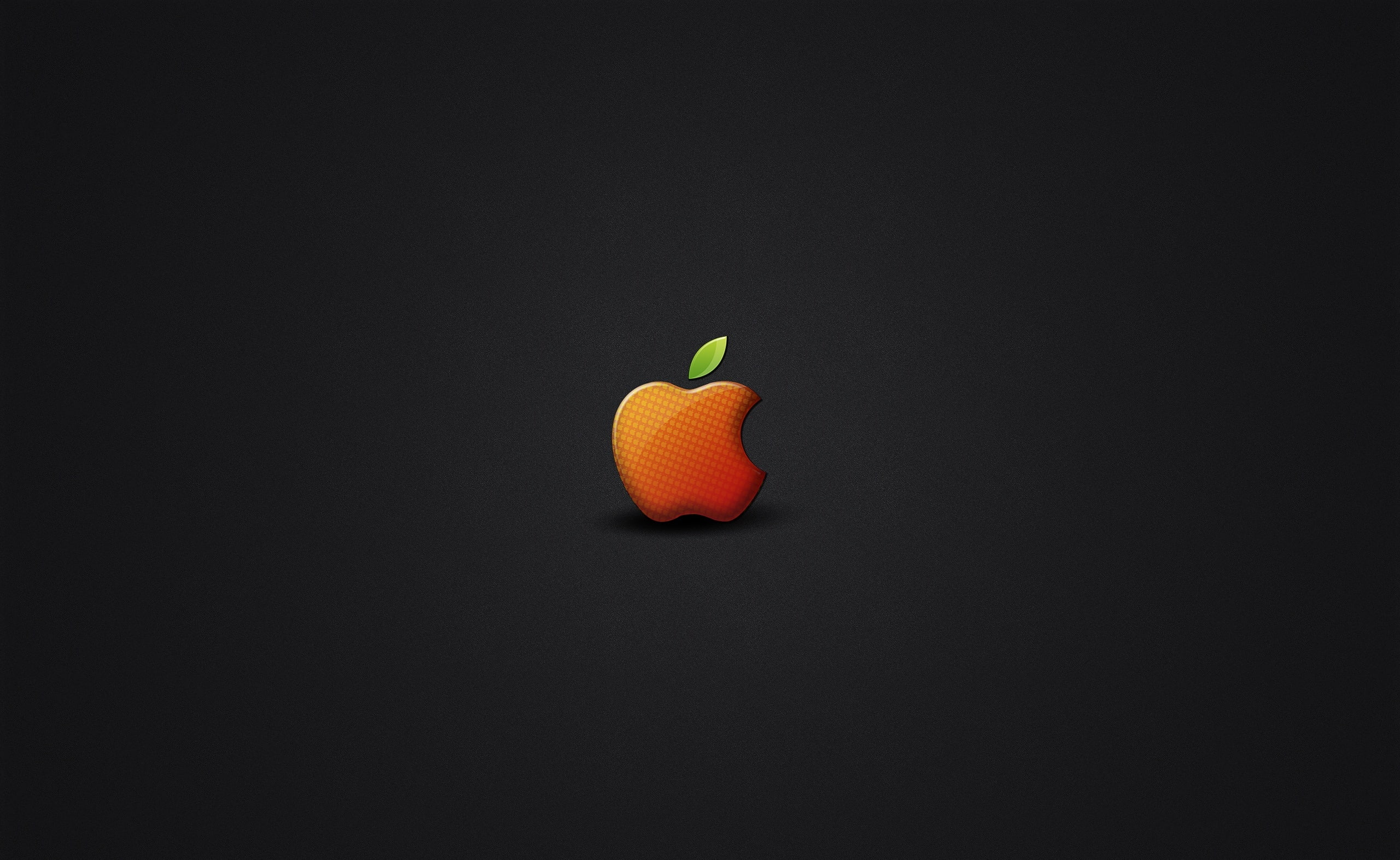 2K, logo, Computers, background, Mac, apple, 2012, orange, black, HD Wallpaper