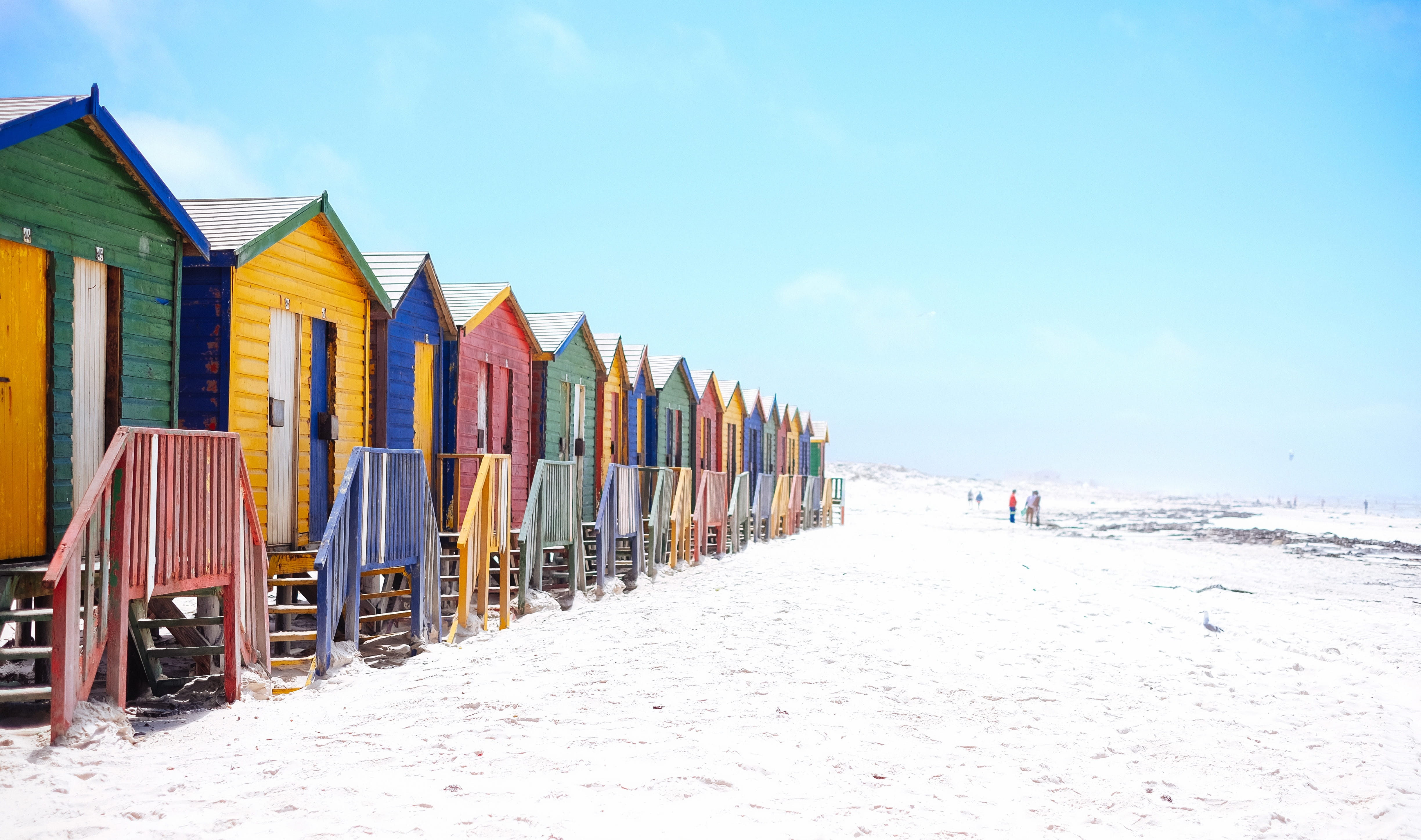 cloud - sky, yellow, no People, snow, beside, outdoors, built structure, winter, travel Locations, sea, color Image, water, day, copy space, hut, sand, HD Wallpaper