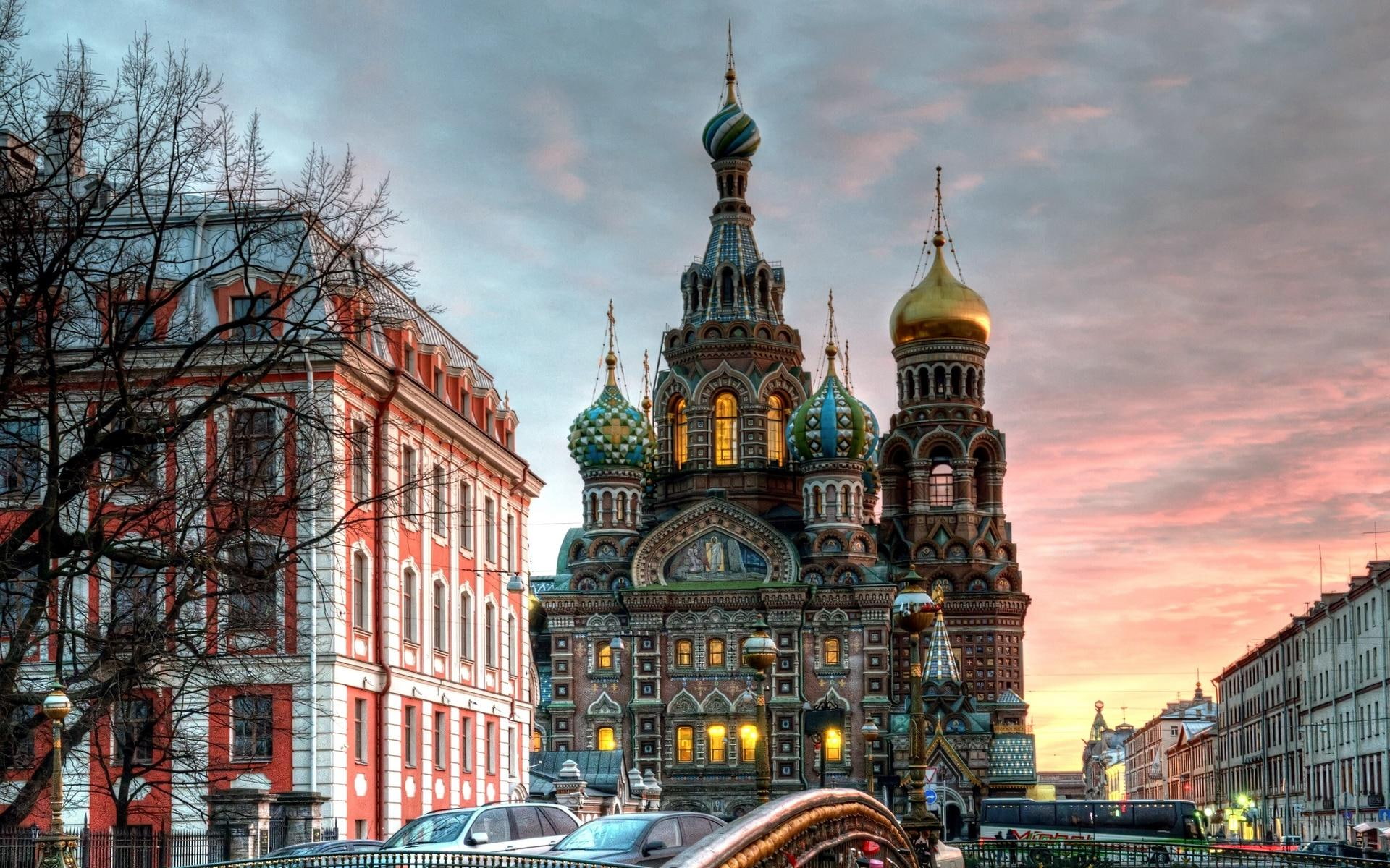 church, domes, moscow, 1080P, orthodox, nature and landscapes, magnificent, city, hdr, HD Wallpaper