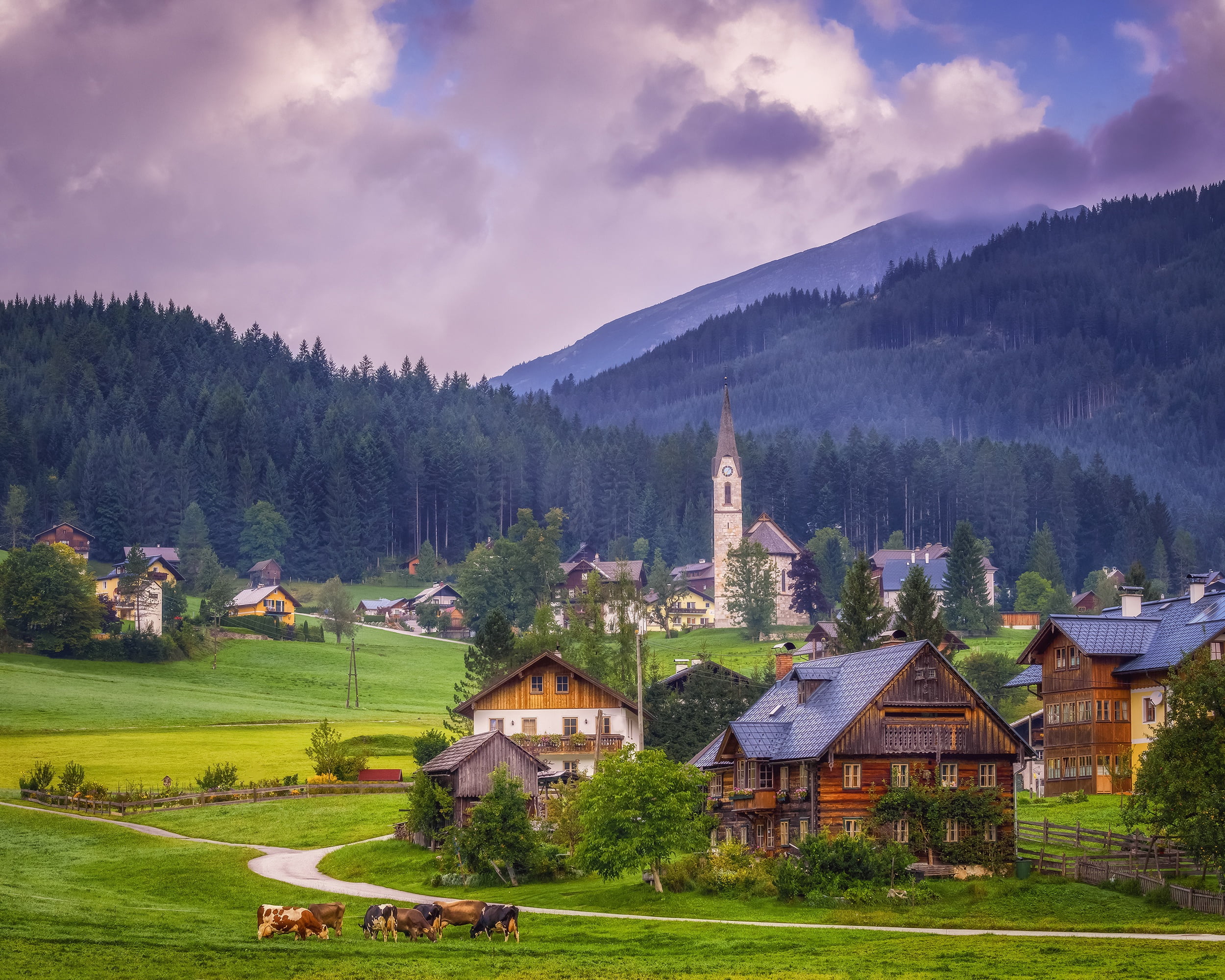 outdoors, built structure, Alps, nature, no people, mountain peak, mountain, house, land, Gosau, plant, architecture, cloud - sky, mountain range, Upper Austria, HD Wallpaper