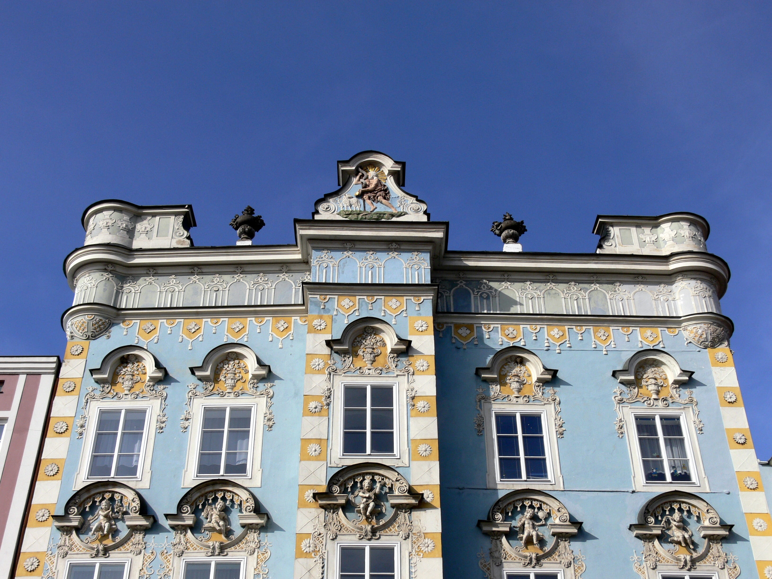 austria, 2K, place of worship, ornate, outdoors, no people, arch, the past, low angle view, sky, clock, window, history, architecture, built structure, HD Wallpaper