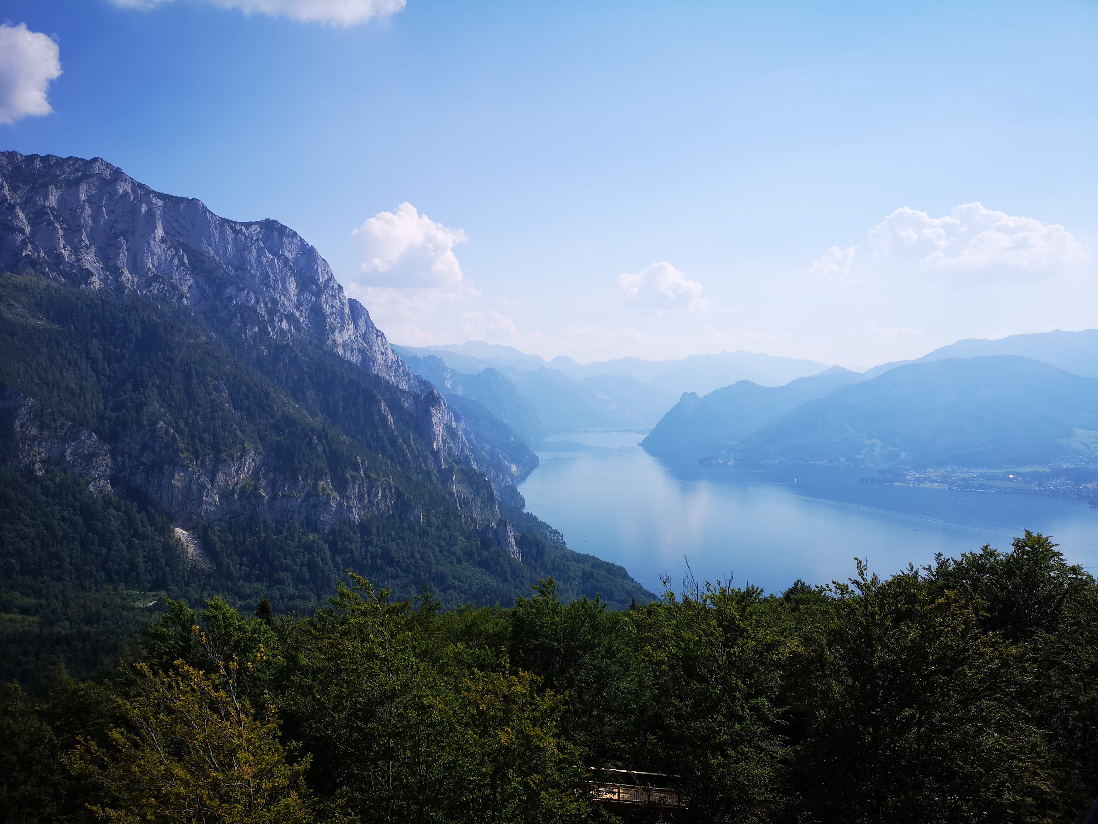 water, tree, upper austria, tranquility, cloud - sky, sky, no people, idyllic, mountain, 2K, environment, plant, scenics - nature, day, mountains, nature, HD Wallpaper