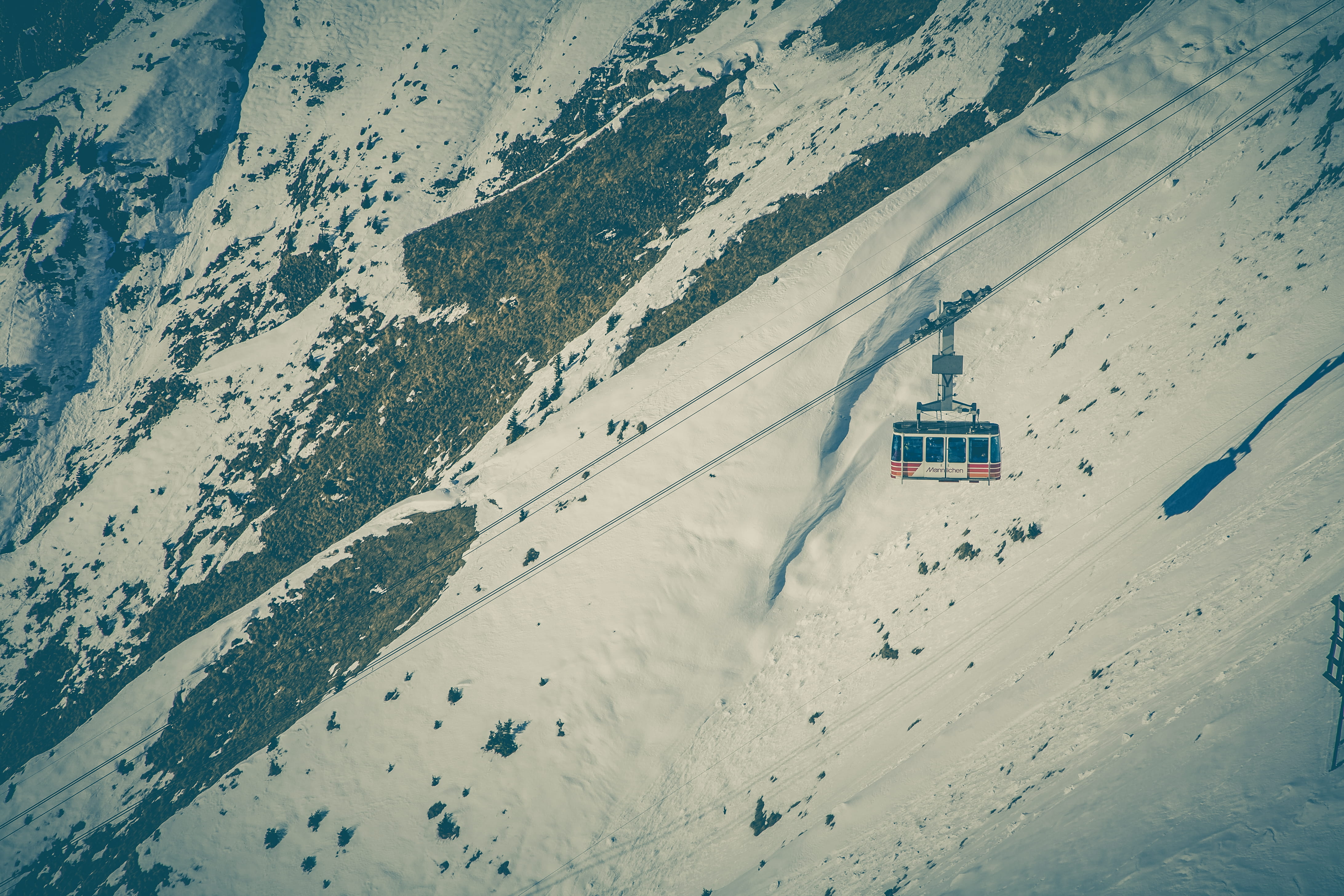 cable car, peak, snowcapped mountain, winter, ice, covering, ramsau/dachstein, day, no people, wintersport, environment, 4K, mountain, transportation, HD Wallpaper