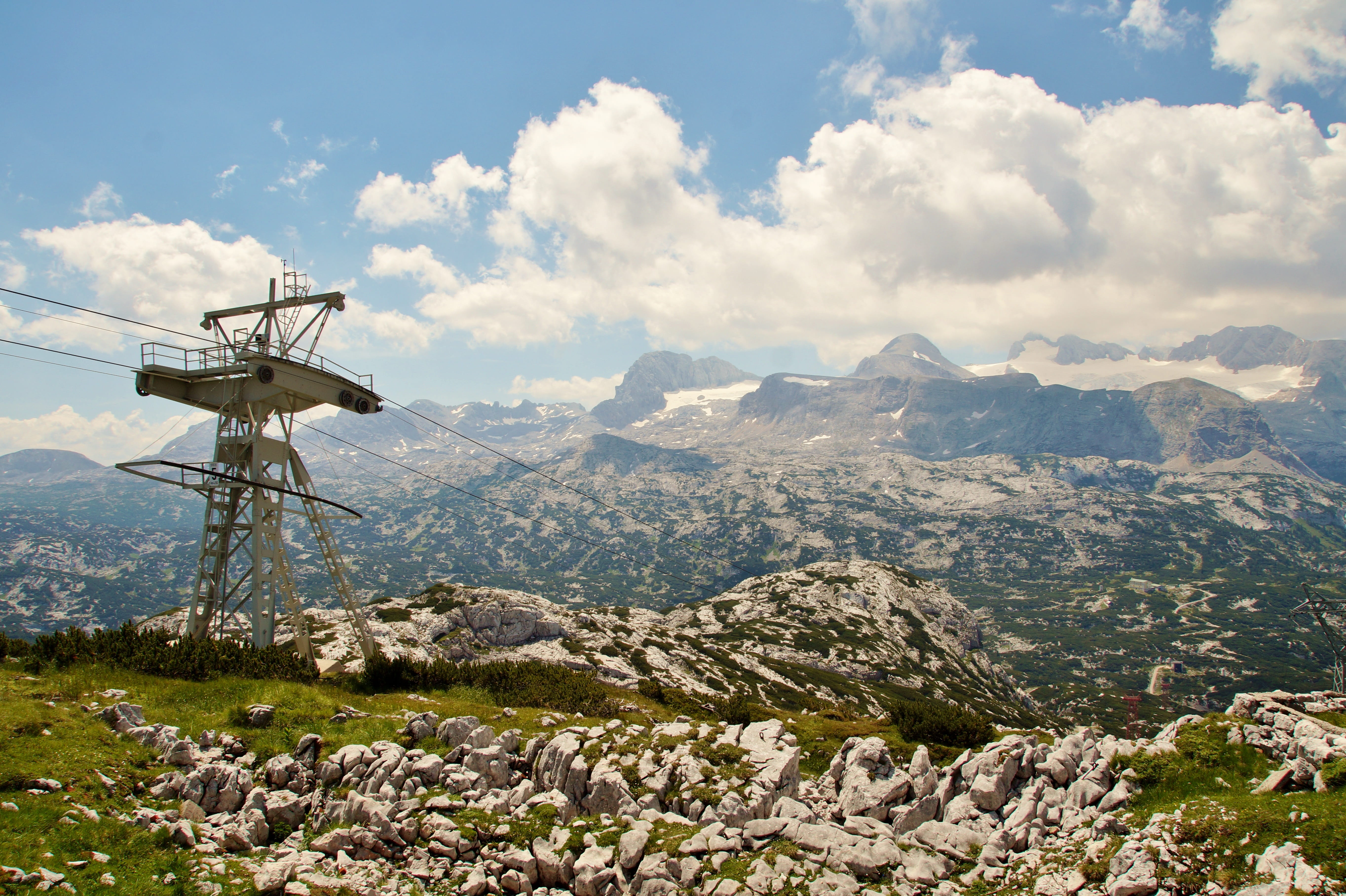 landscape, turbine, mountain peak, tranquility, 5K, scenics - nature, beauty in nature, alps, day, rock, environment, alpine, austria, glacier, fuel and power generation, HD Wallpaper