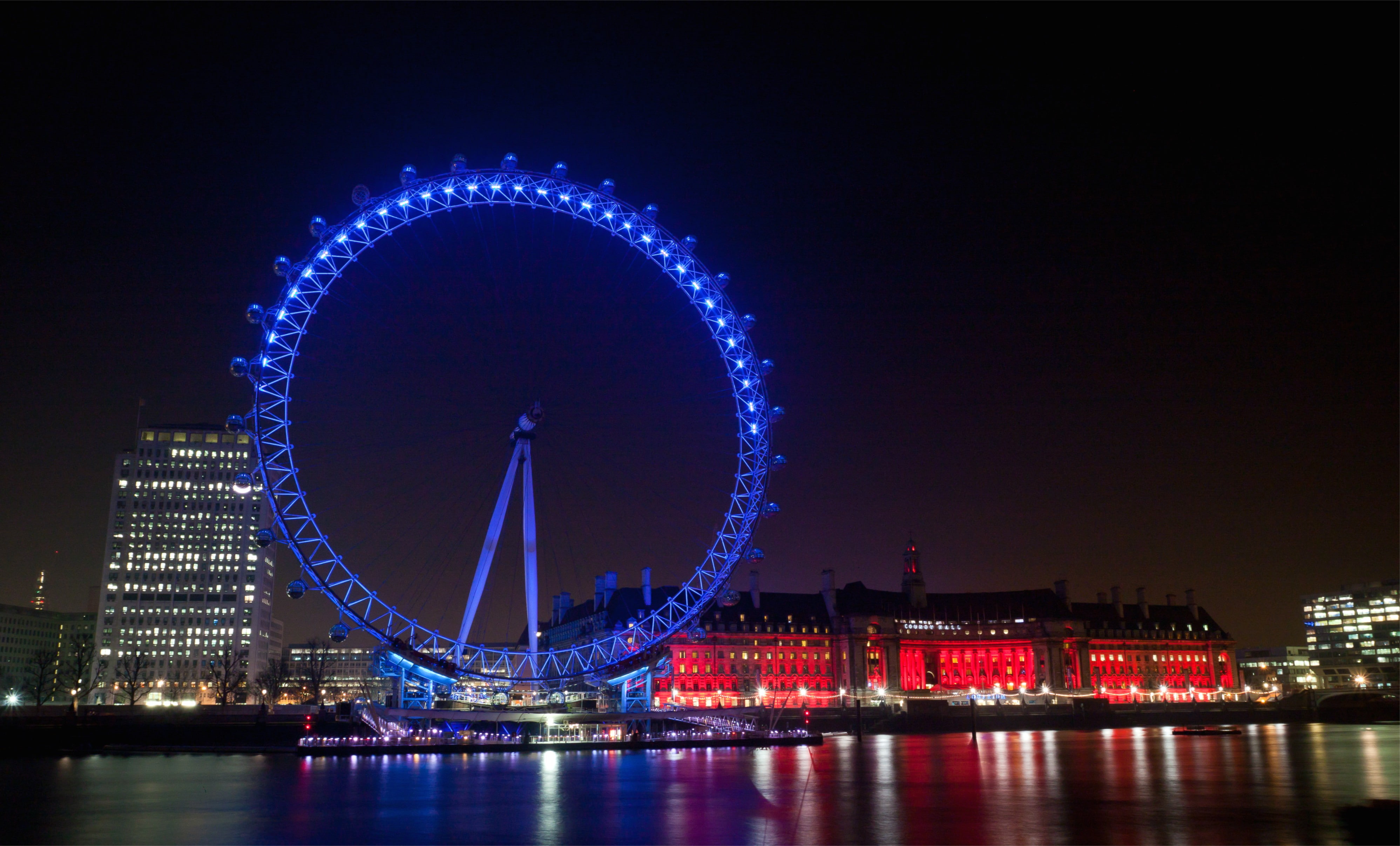 night, nightlife, built structure, bridge - man made structure, bridge, London Eye, building exterior, illuminated, architecture, cityscape, building, river, HD Wallpaper