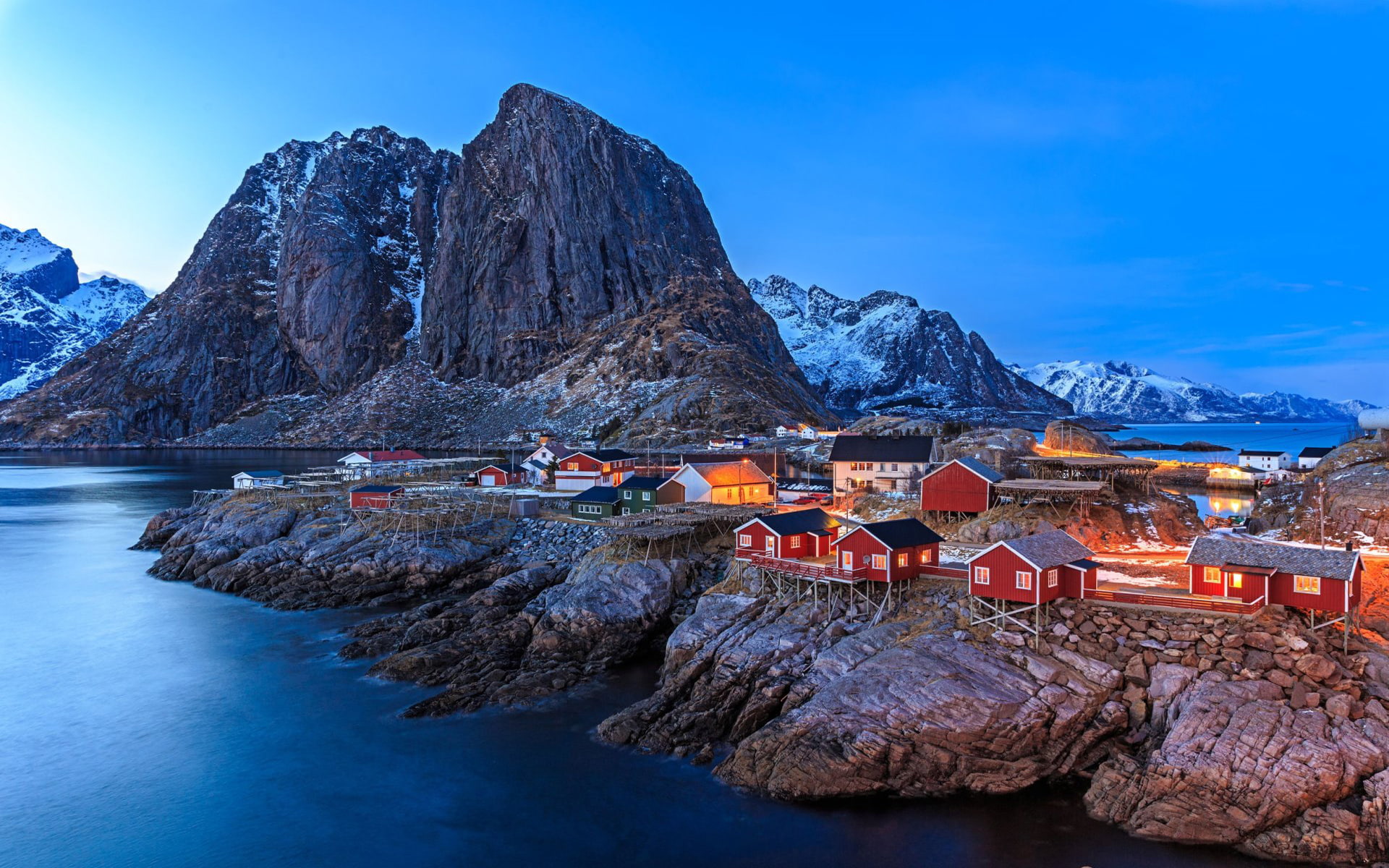 hot, norway, picture, summer, lofoten, cliff, small, fishing, village, 1080P, adventures, HD Wallpaper