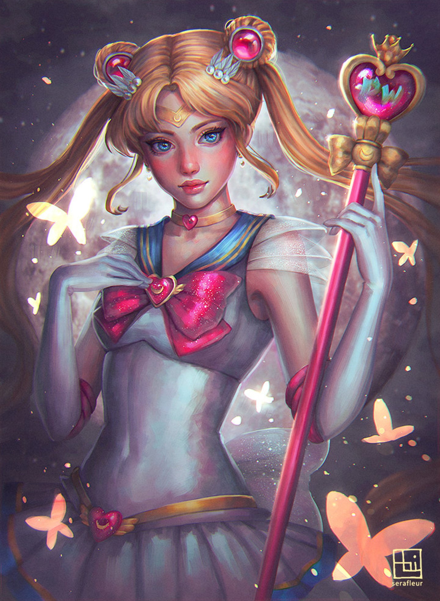 moon, character, anime, original, artstation, abigail-diaz-sailormoon-paigeeworld, girl, sailor, 1080P, Phone HD Wallpaper