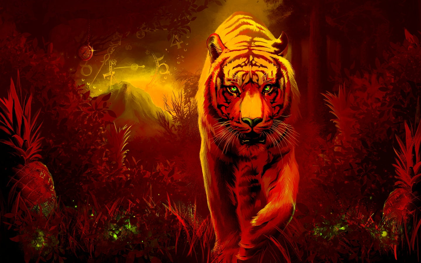 720P, hd, digital/artwork, tiger, drawing, photo, HD Wallpaper