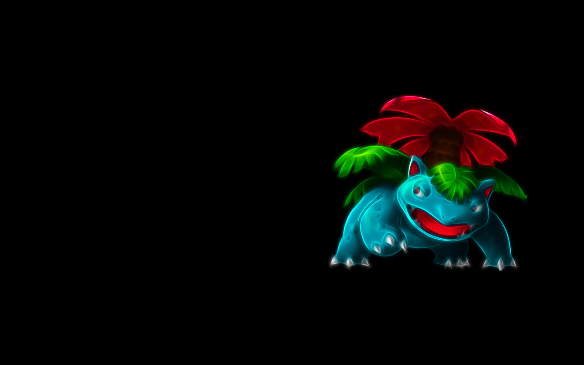 background, black, venusaur, 1080P, anime, black background, HD Wallpaper
