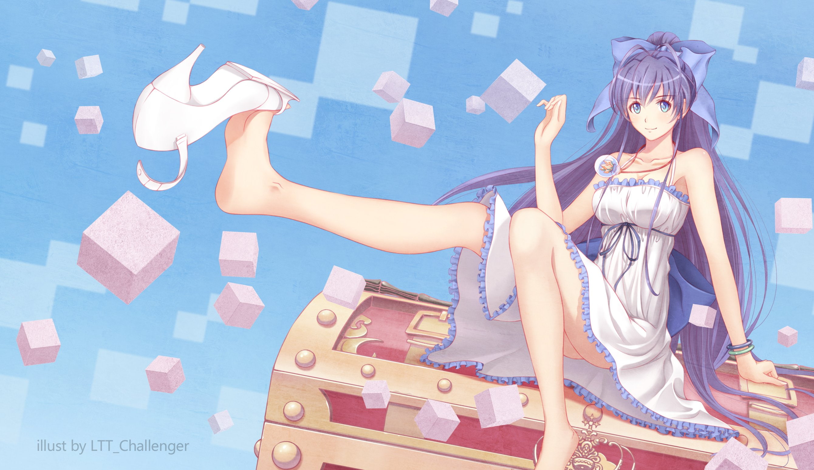 dress, long, ponytail, purple, hair, challenger, 2K, ltt, HD Wallpaper