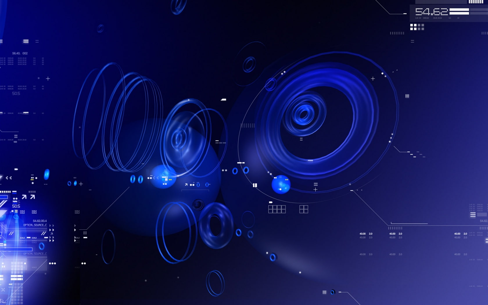 tech, blue, abstract, 720P, 3d, hd, circles, HD Wallpaper