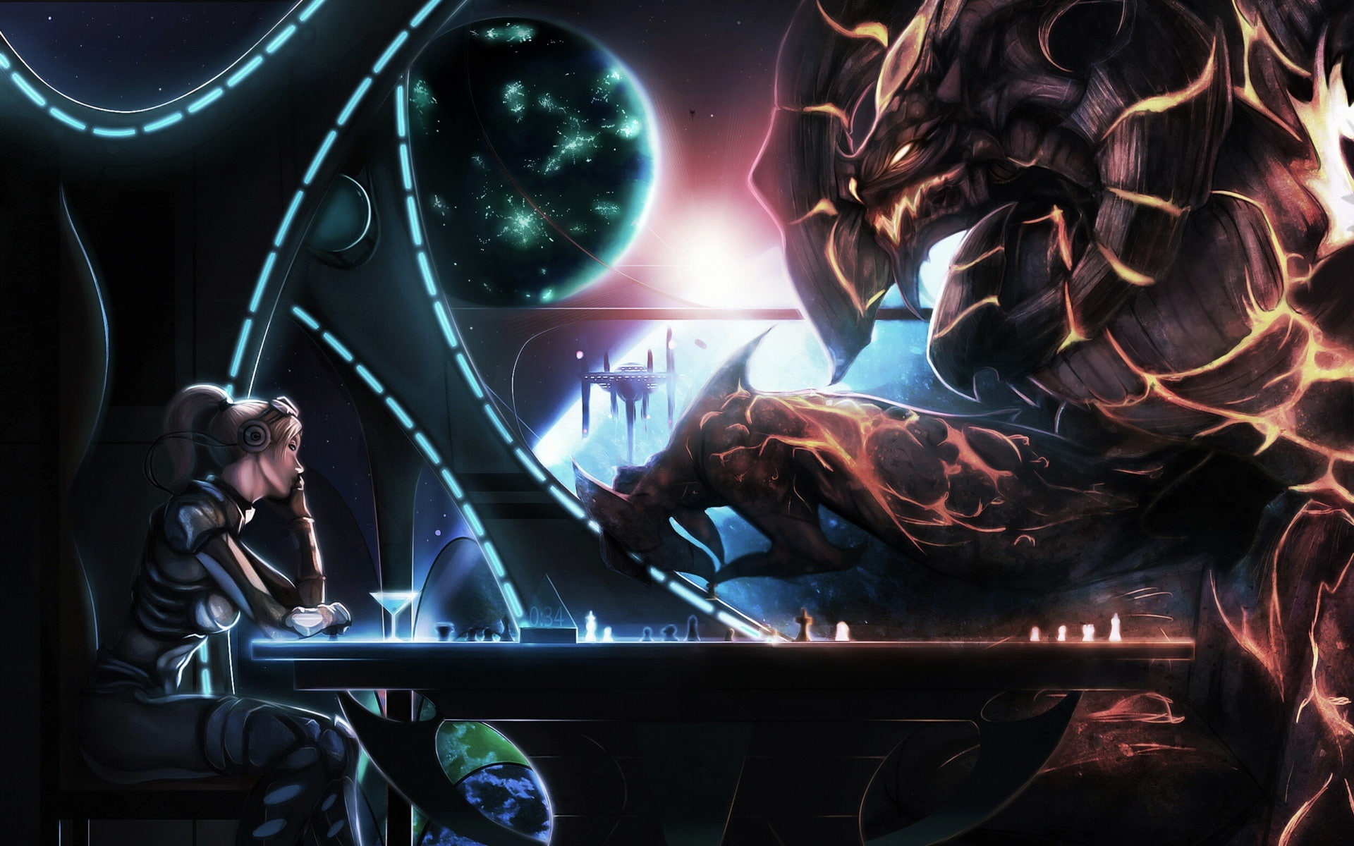 Starcraft, Girl, Heroes, Storm, Monster, 1080P, HD Wallpaper
