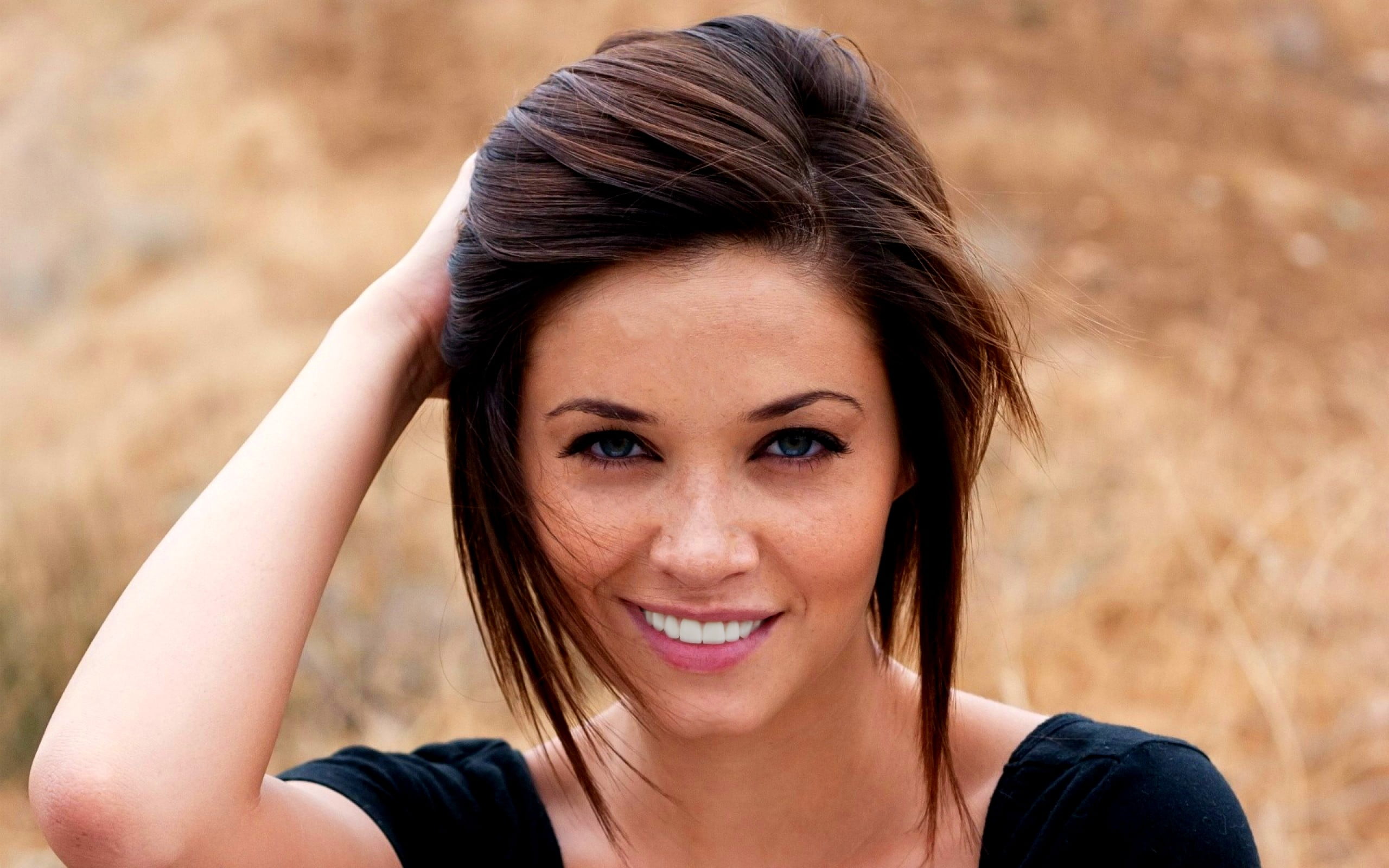 happiness, actress, open mouth, positive emotion, beauty, long hair, smiling, portrait, beautiful people, photo manipulation, human face, 2K, brown hair, HD Wallpaper