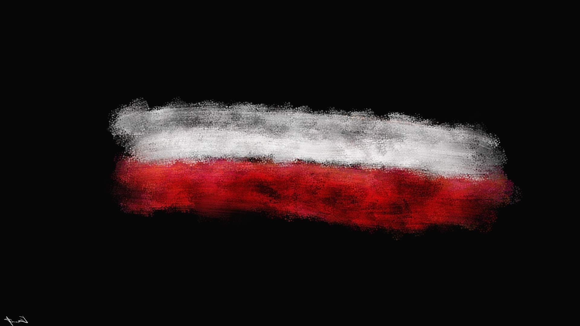 aggression, vitality, dust, poland flag abstract minimalism, copy space, no people, indoors, red, talcum powder, mid-air, motion, impact, 1080P, close-up, HD Wallpaper
