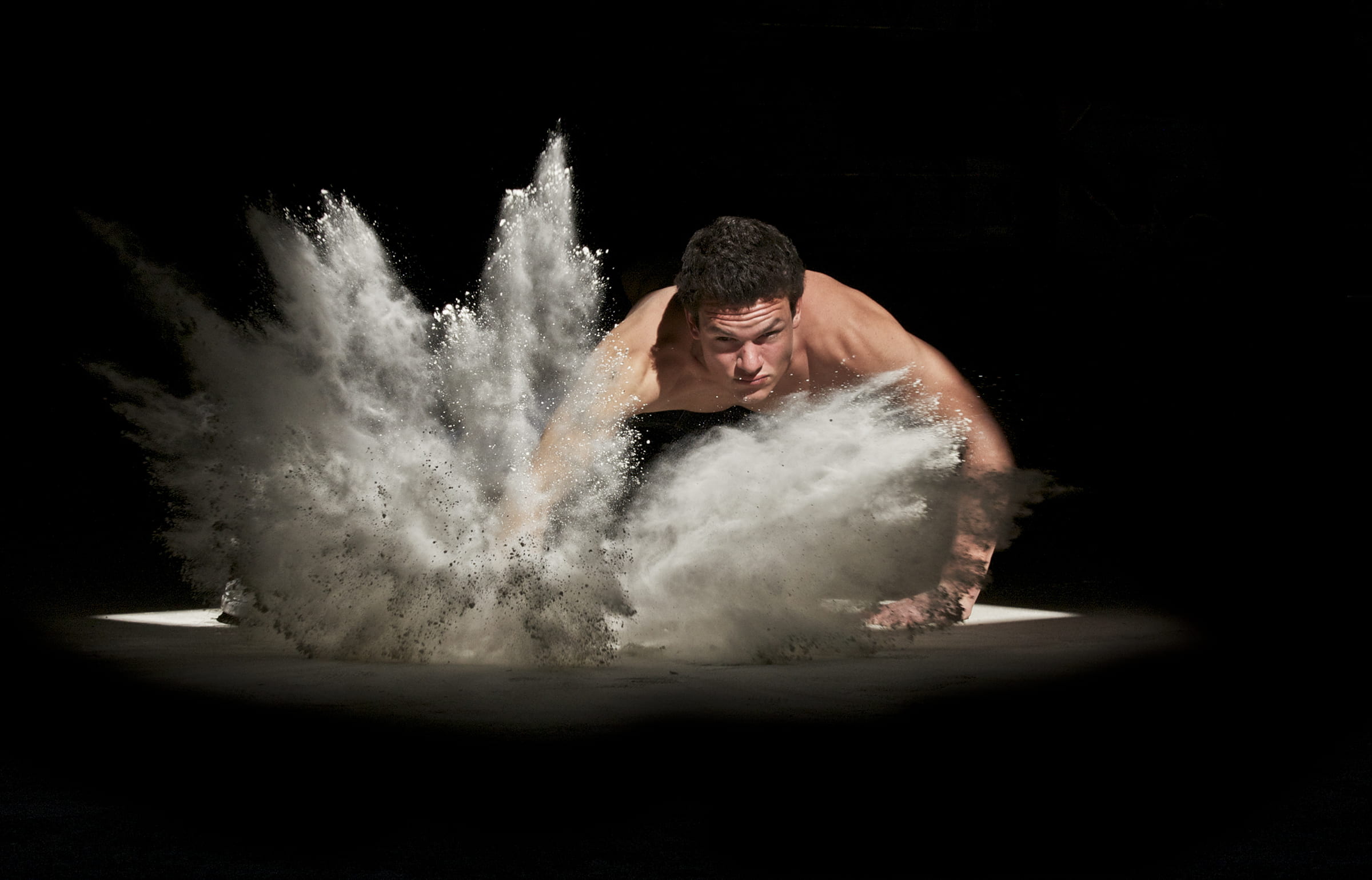 men, ballet, man, smash, full length, indoors, ground, photo, body part, young men, emotion, vitality, adult, strength, talcum powder, black background, HD Wallpaper