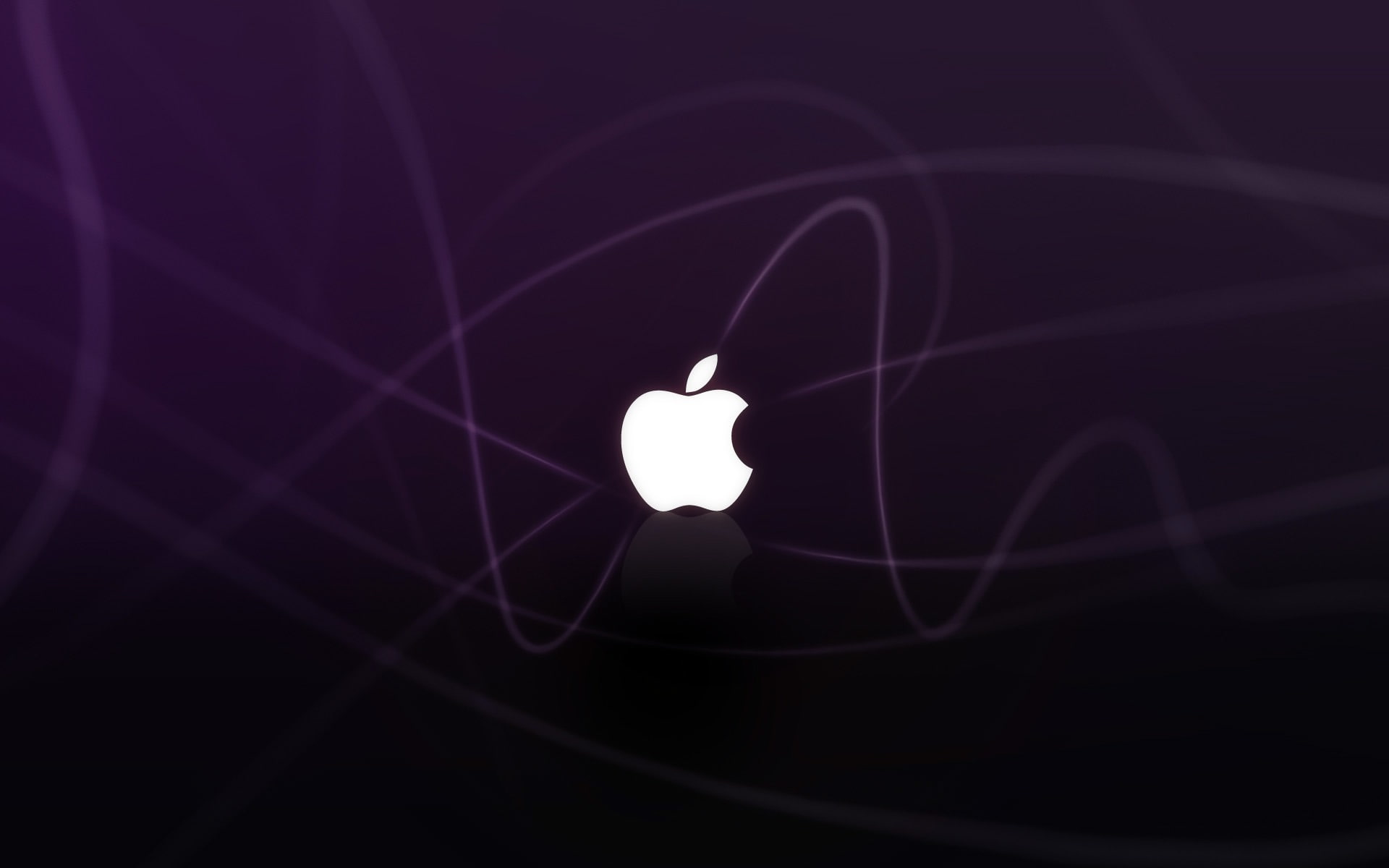 apple, purple, waves, logo, 1080P, HD Wallpaper