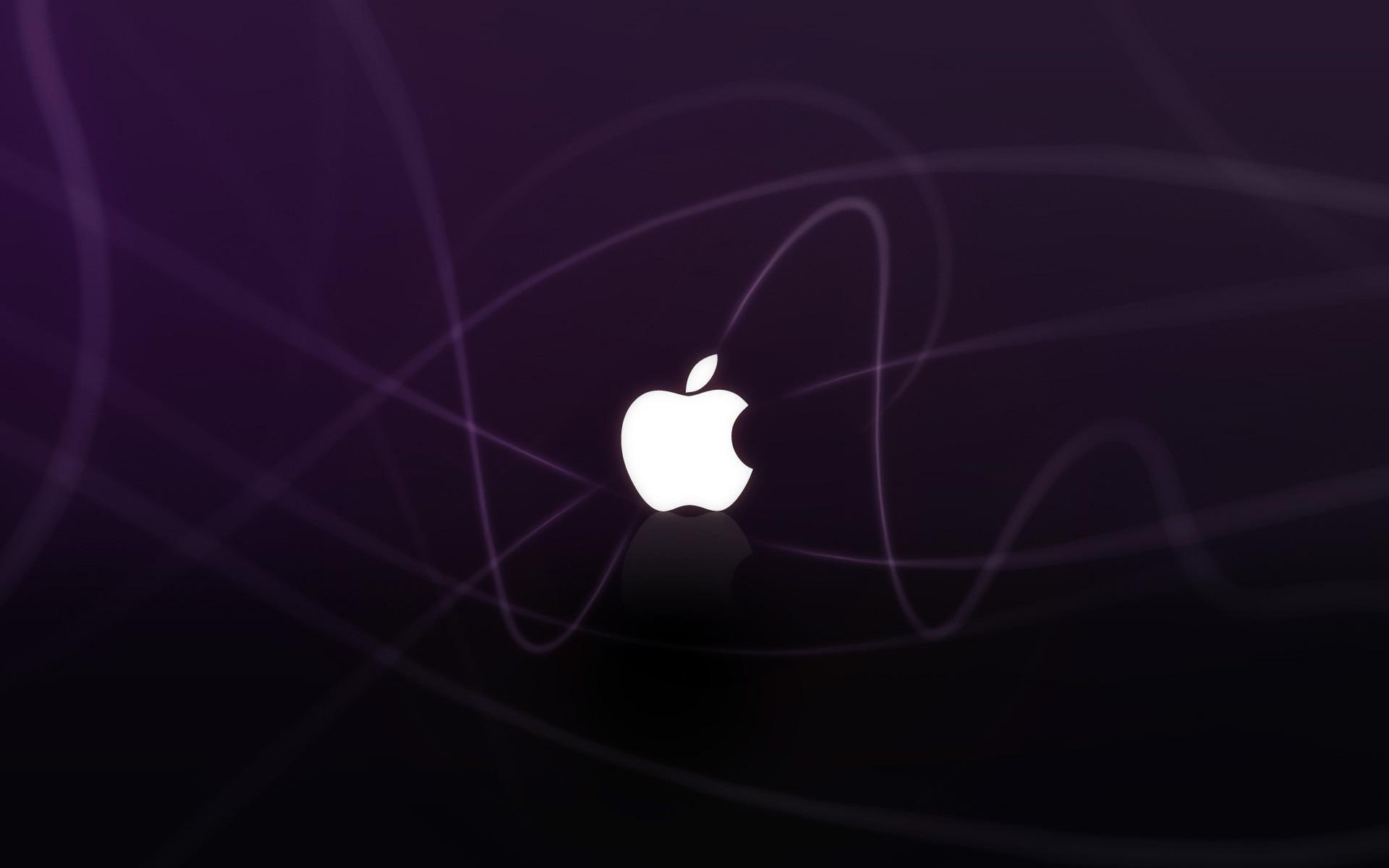 1080P, purple, logo, waves, brand, apple, HD Wallpaper
