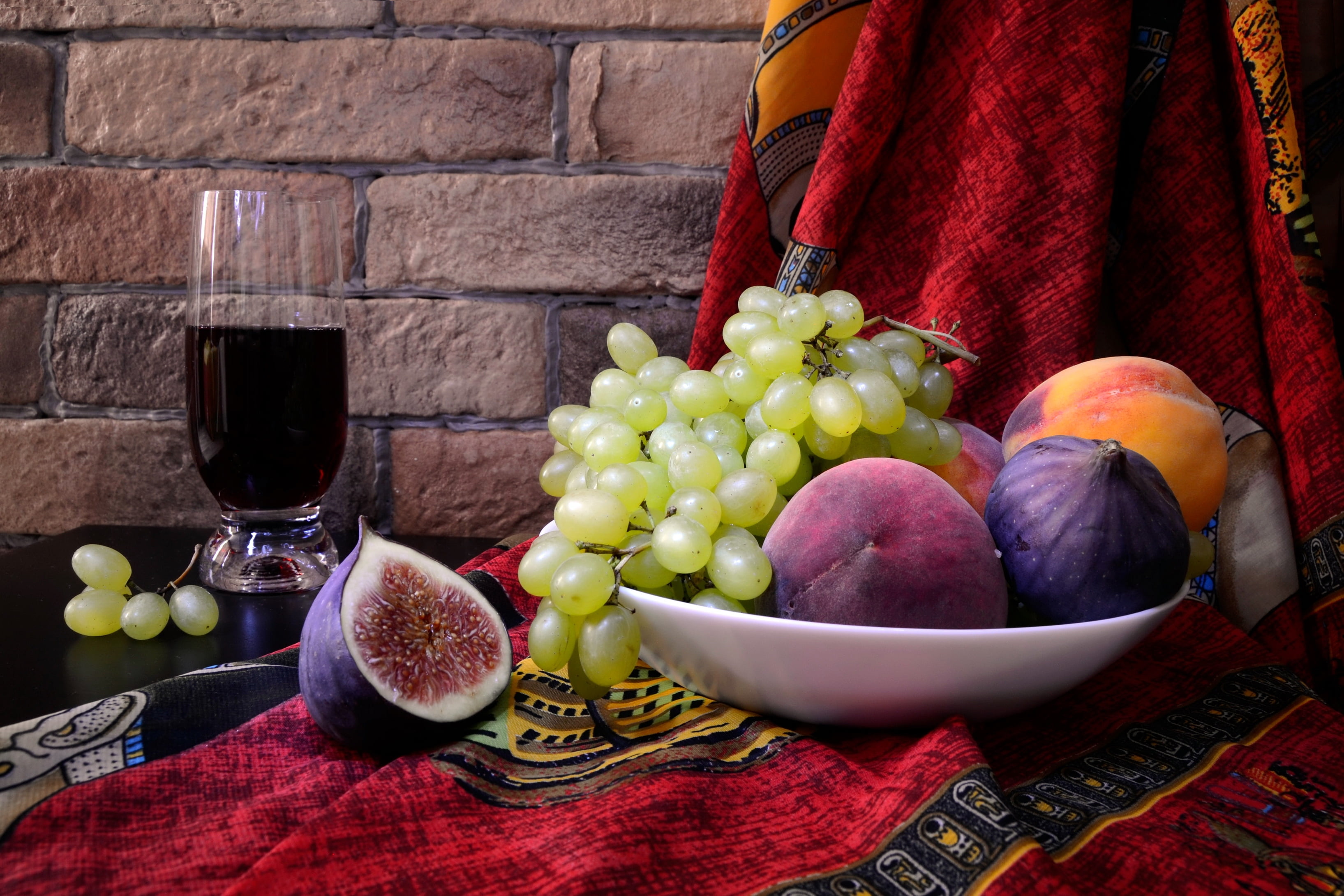 wellbeing, red wine, purple, basket, red, no people, refreshment, ripe, still life, grapes, organic, table, food And Drink, summer, food, orange, alcohol, HD Wallpaper