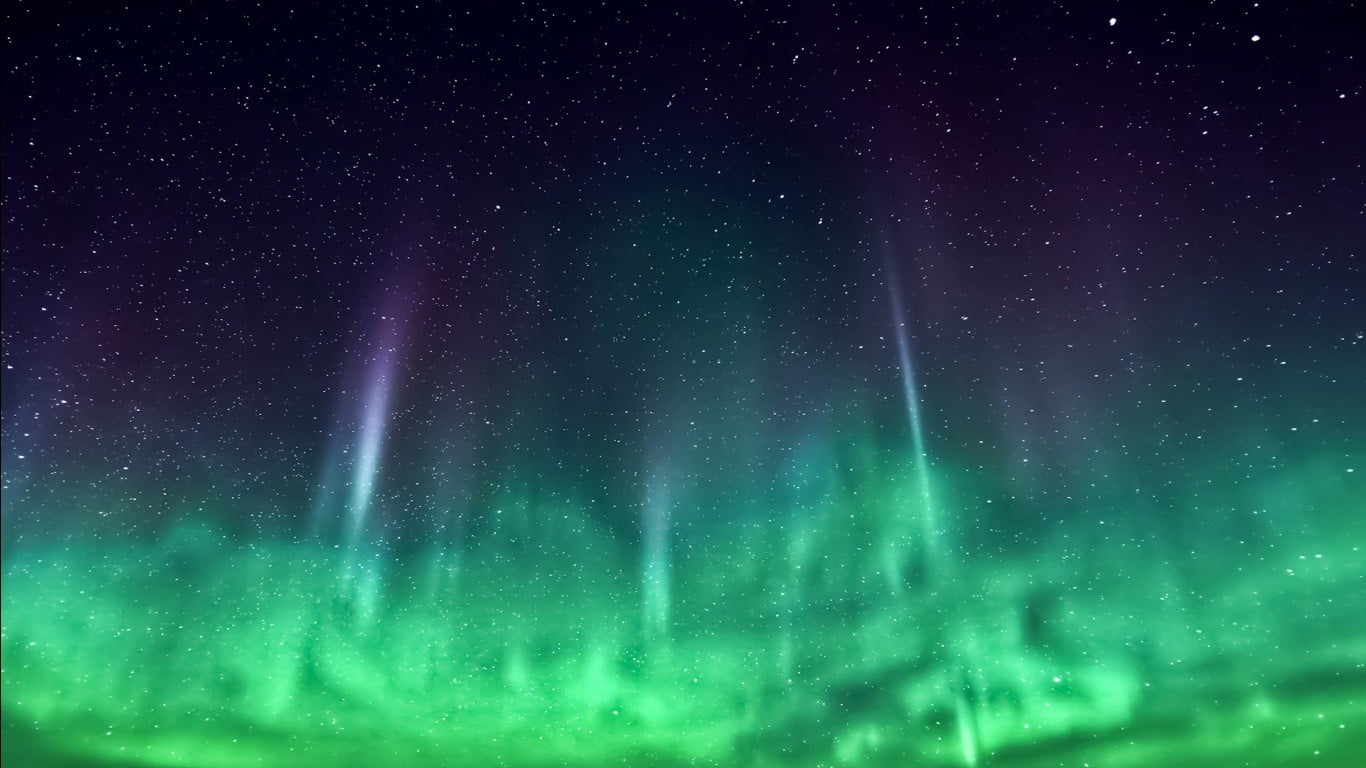 aurora polaris, green color, aurorae, tranquility, no people, green, low angle view, space, star field, tranquil scene, smoke, snowing, beauty in nature, HD Wallpaper