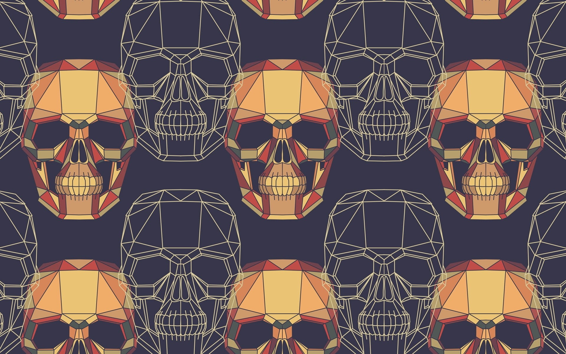 large group of objects, design, graphic, pattern, geometric shape, 1080P, brown, creativity, indoors, arrangement, metal, shape, decoration, backgrounds, HD Wallpaper