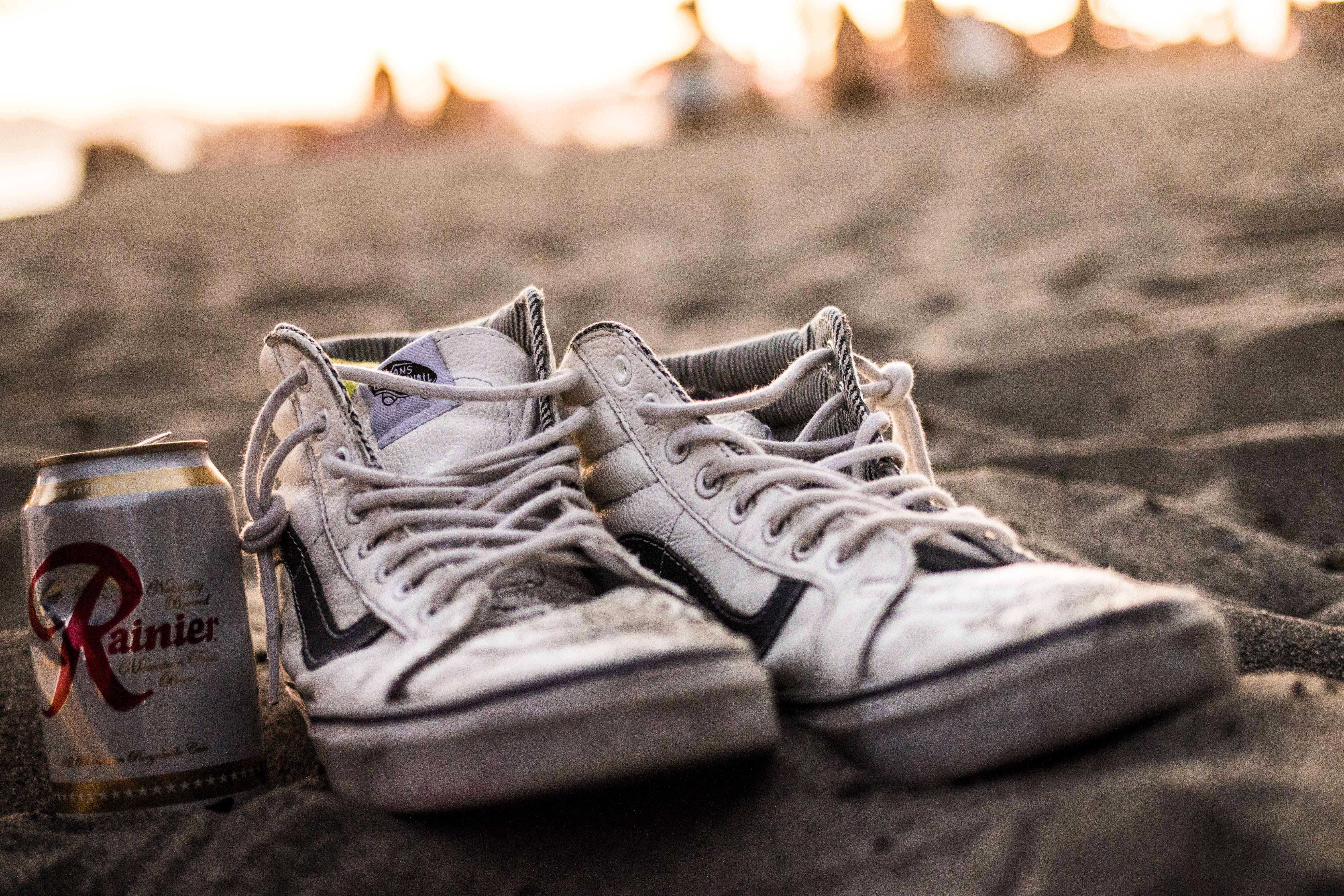 still life, high, menswear, absence, canvas shoe, sand, shoe, focus on foreground, seashore, top, shoes, white, selective focus, sports shoe, compatibility, HD Wallpaper