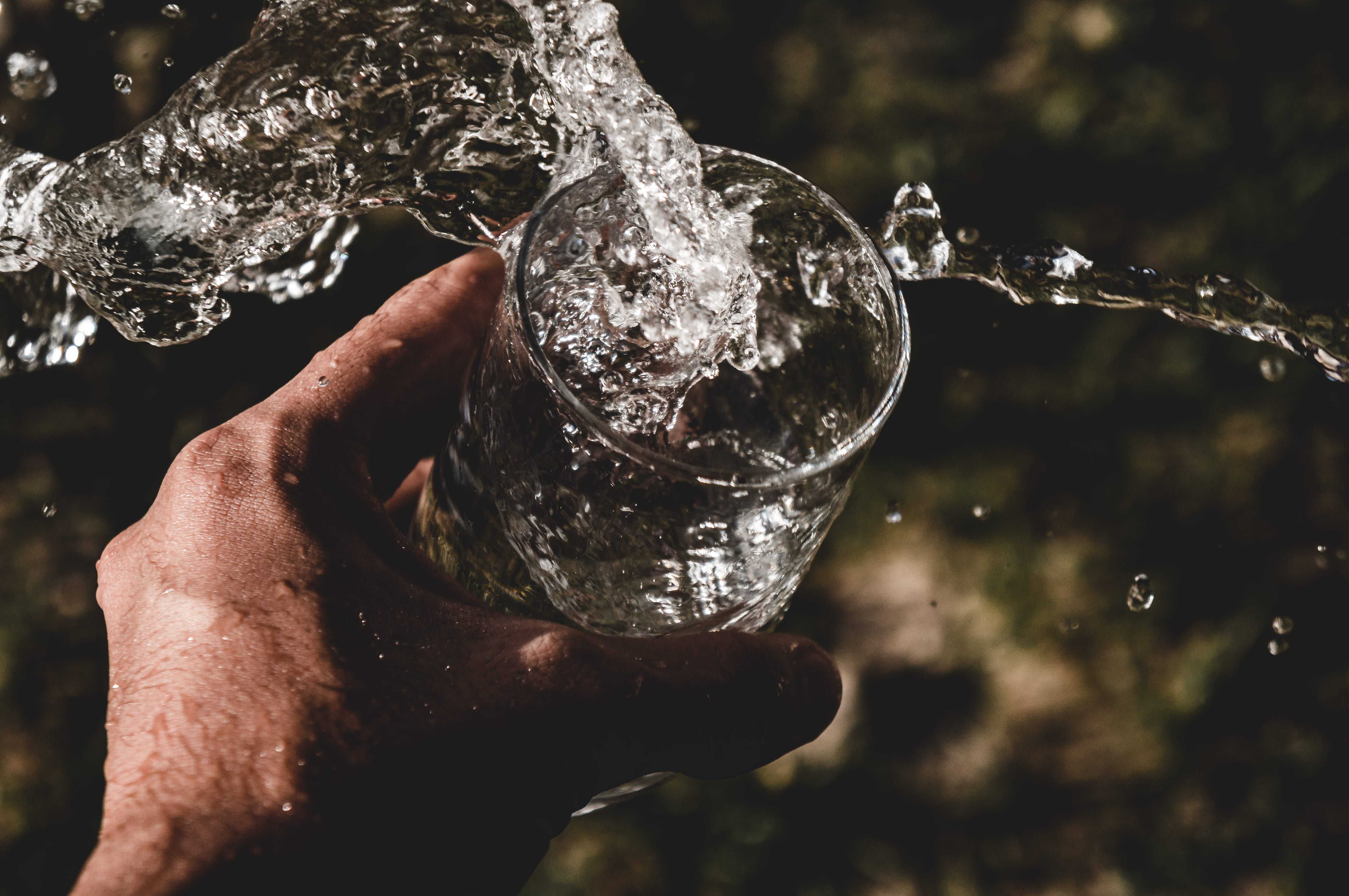 outdoors, mirrorless, flowing water, goblet, fountain, person, sony, glass, close-up, day, purity, filled, creative, human, food and drink, human hand, HD Wallpaper