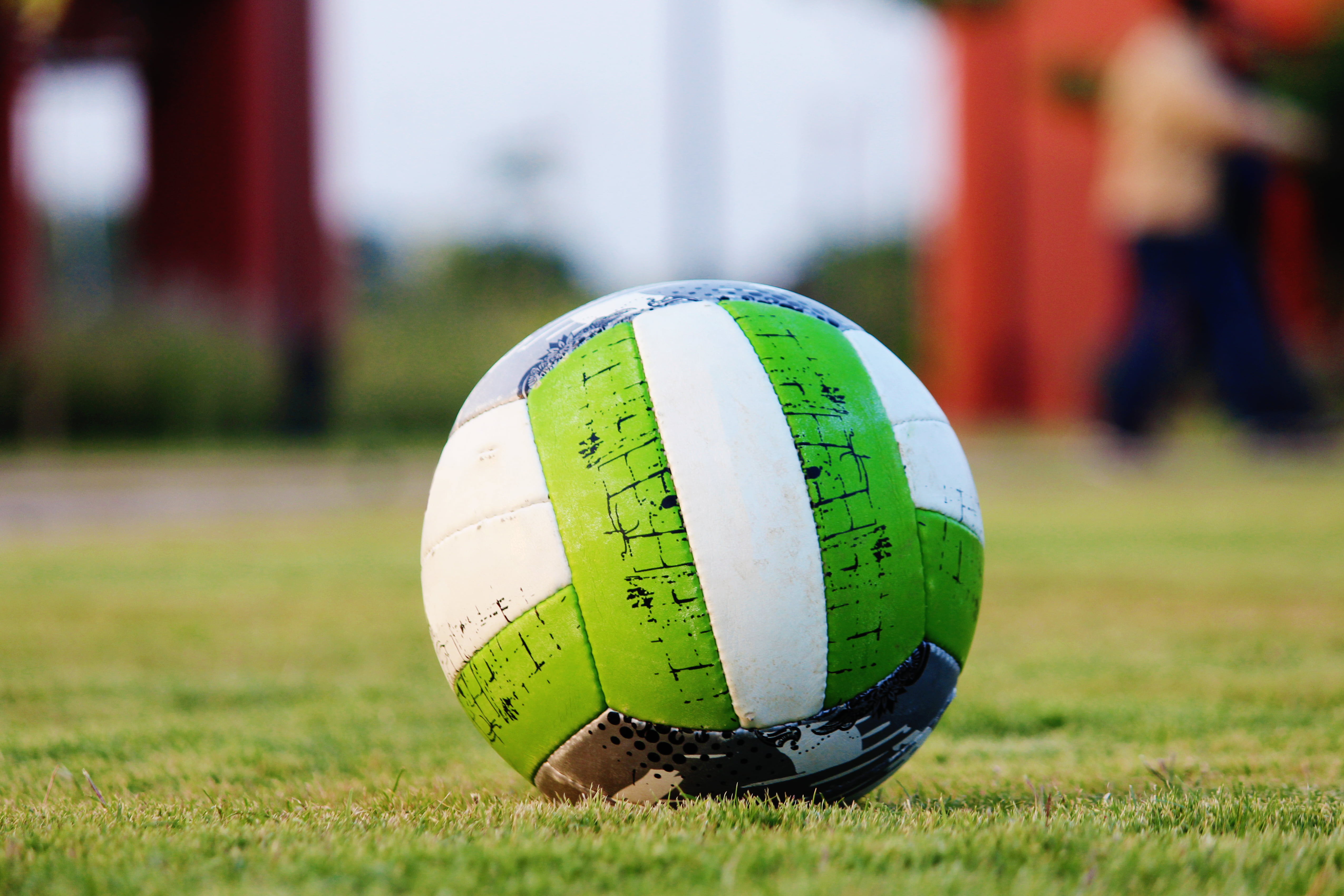 green, day, inflatable, shape, competition, competitive Sport, grass, leisure Games, green color, focus on foreground, playing, sport, team sport, soccer Ball, HD Wallpaper