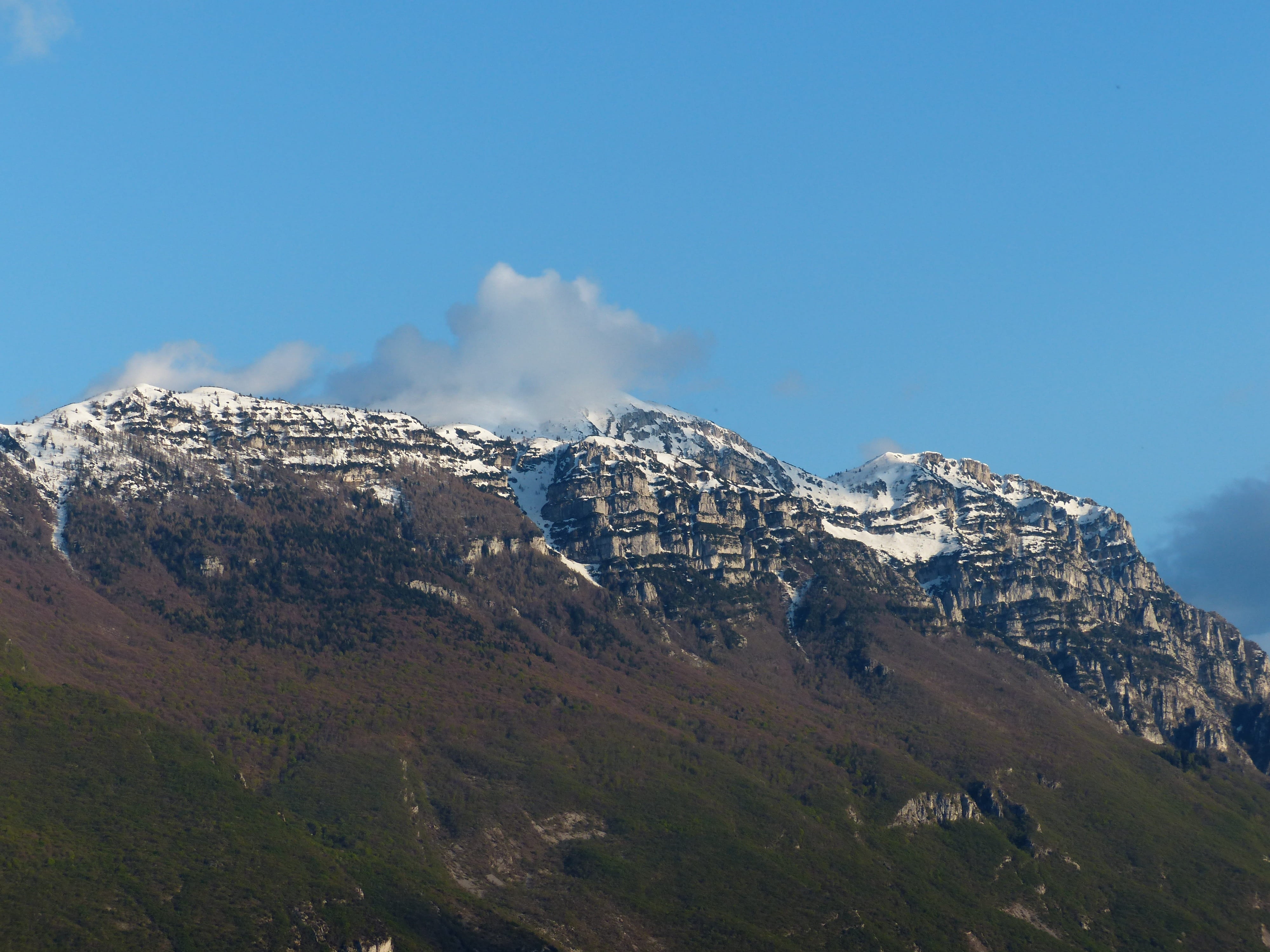 beauty in nature, mountain peak, non-urban scene, Garda Mountains, outdoors, mountain, 4K, monte bal, scenics - nature, snowcapped mountain, mountain range, HD Wallpaper