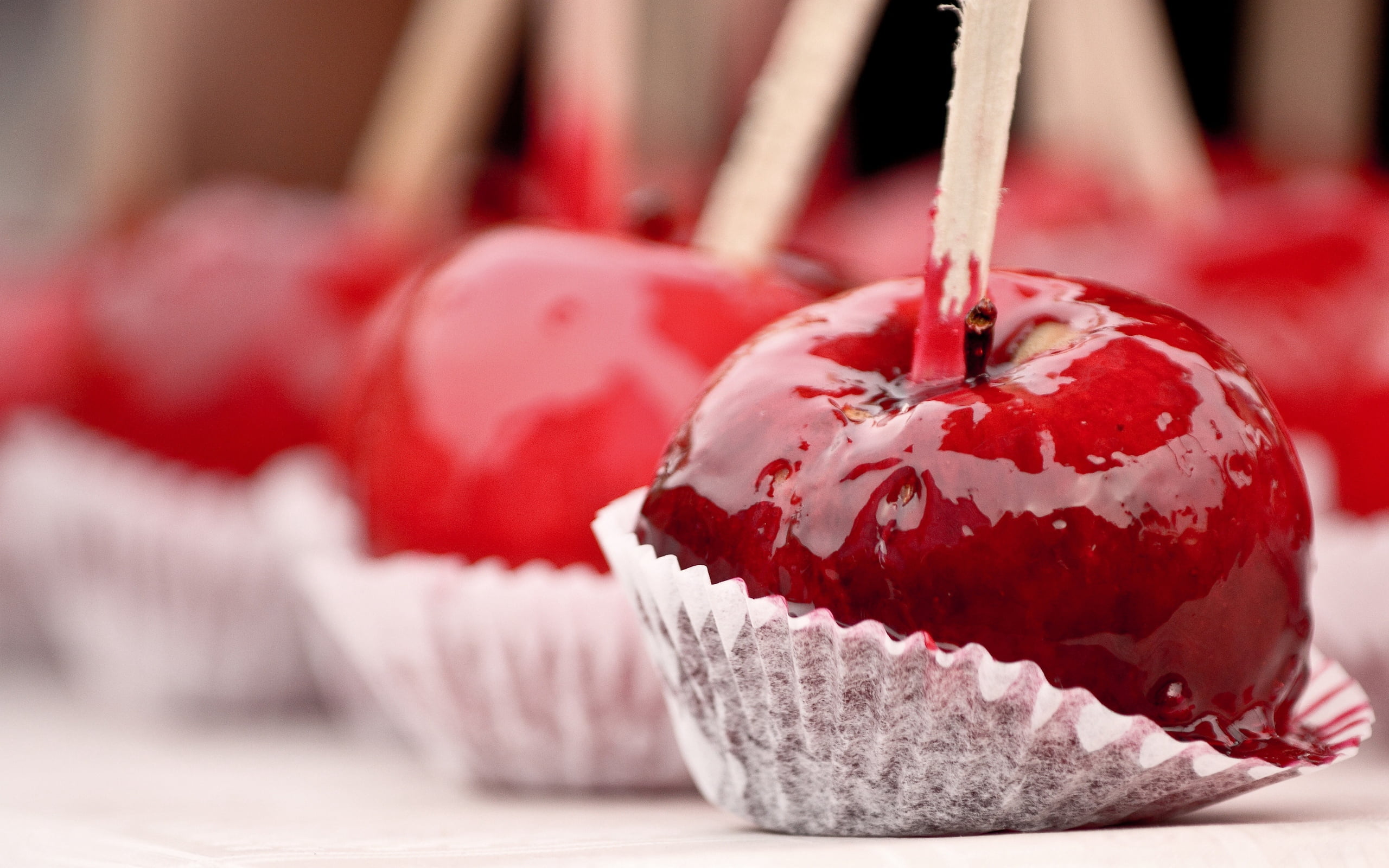 red, focus on foreground, freshness, gourmet, cherry, indulgence, celebration, cupcake holder, temptation, 2K, stick, pack, snack, selective focus, close-up, HD Wallpaper