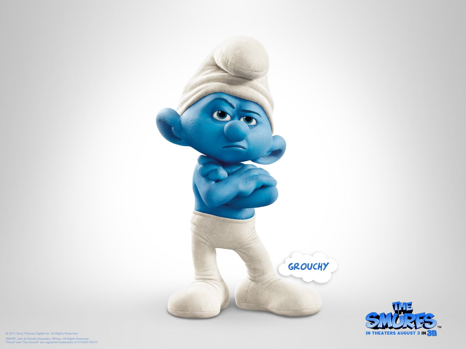 Movie, The Smurfs, Blue, Grouchy Smurf, Grouchy, 720P, HD Wallpaper